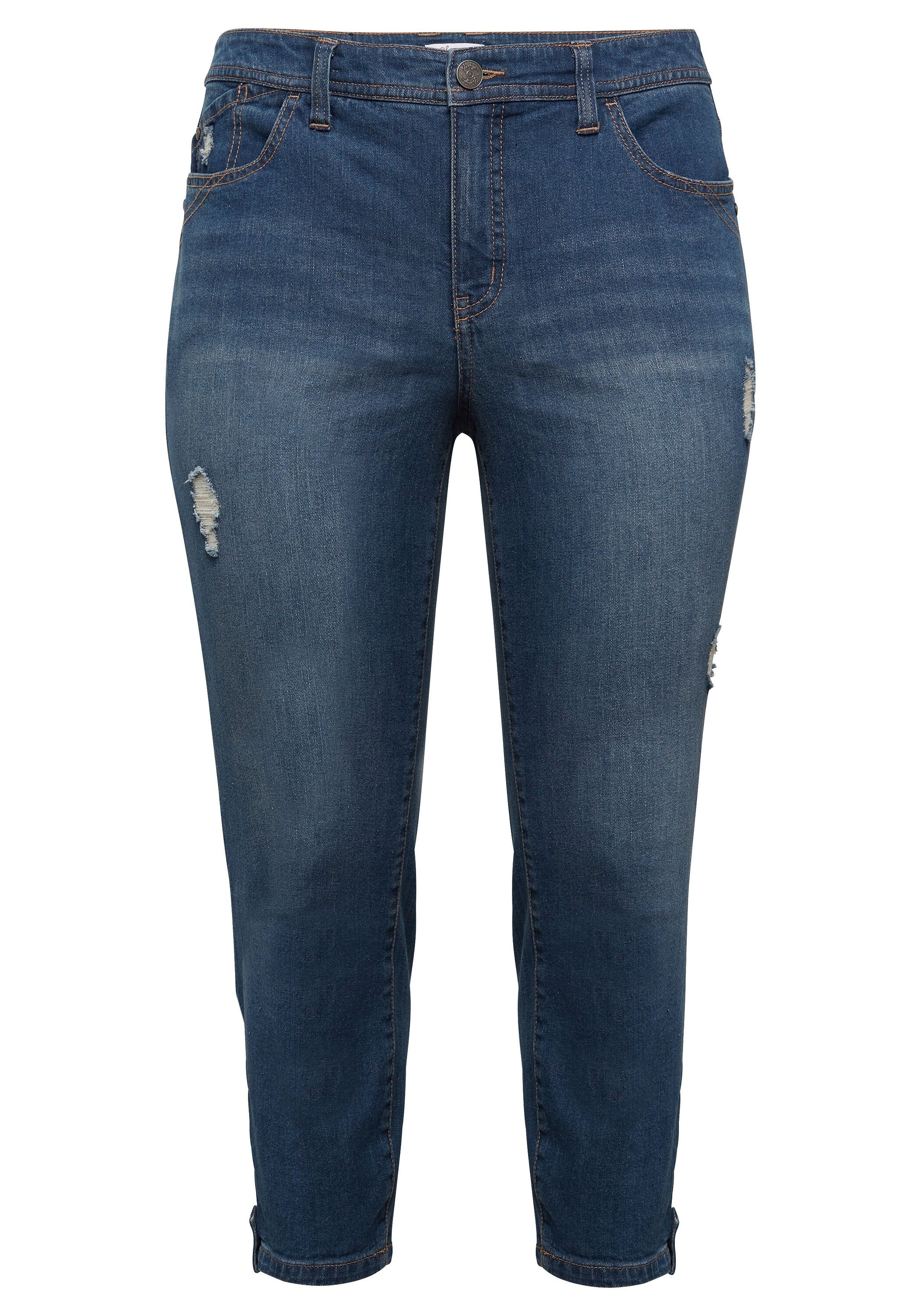 Sheego Stretch-Jeans »7/8-Jeans in 7/8-Länge mit Destroyed-Effekten«