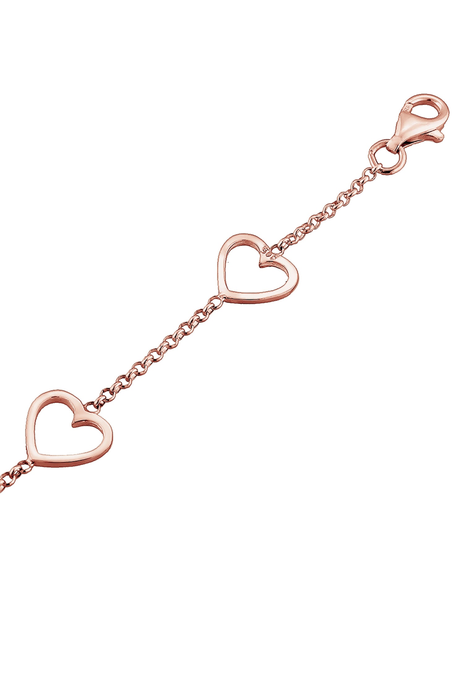 Elli Armkette »Armband Herz Liebe Cut-Out Basic Trend Romantik 925 Silber«