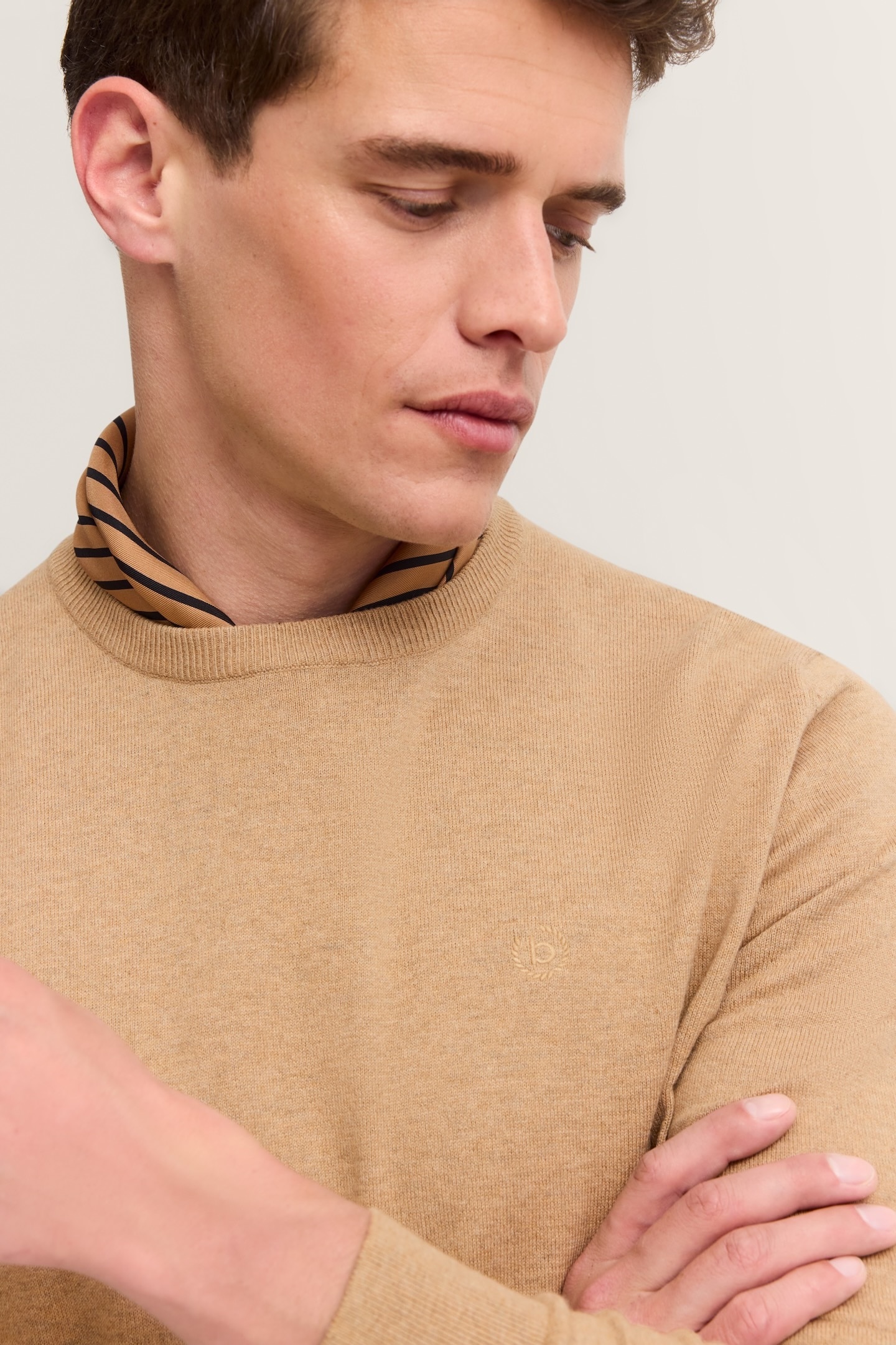 bugatti Rundhalspullover »Regular Fit« aus Baumwolle-Kaschmir-Mix