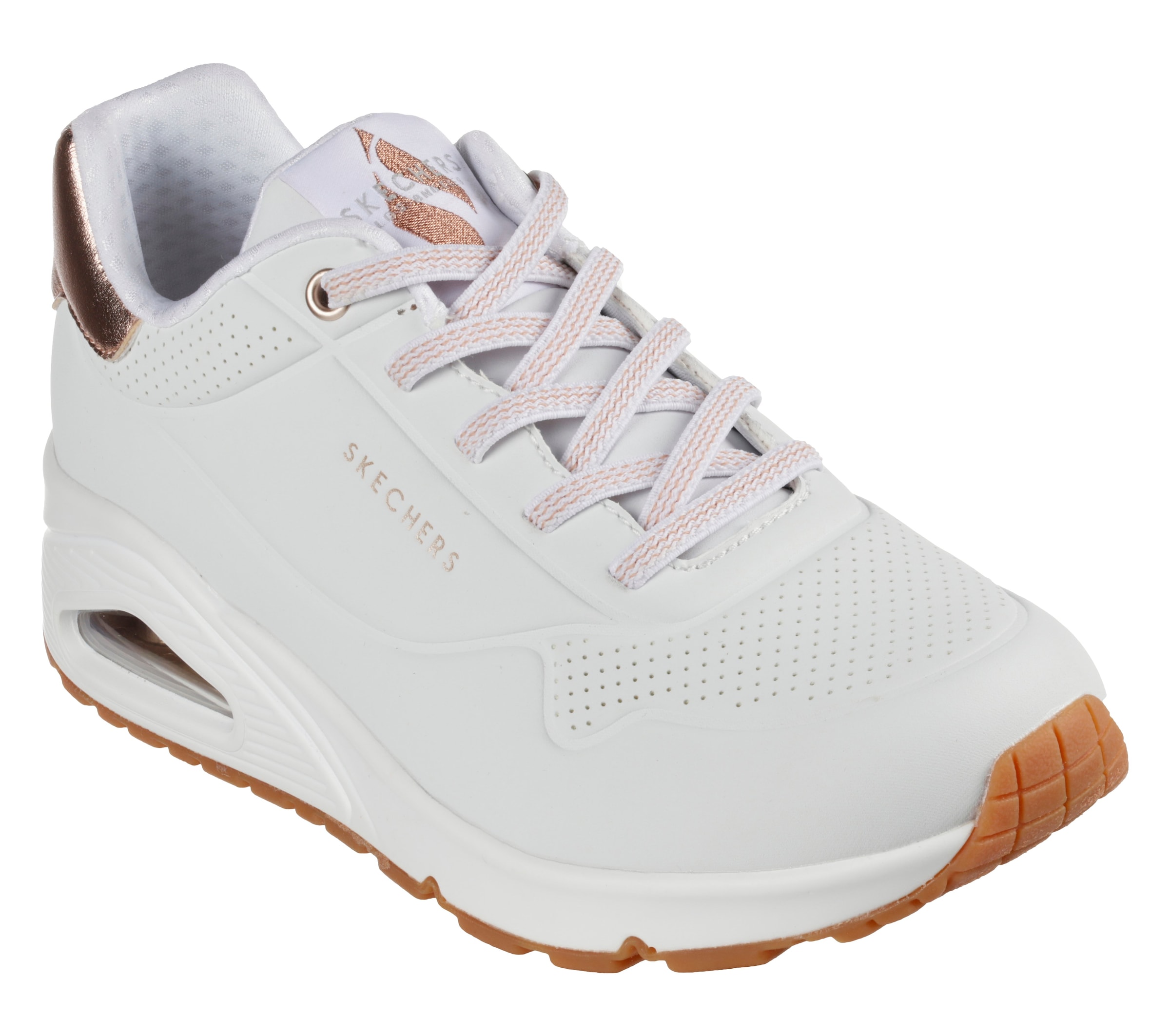 Skechers Slip-On Sneaker »UNO SHIMMER AWAY«  Slipper, Freizeitschuh, Plateausneaker mit modischem Keilabsatz