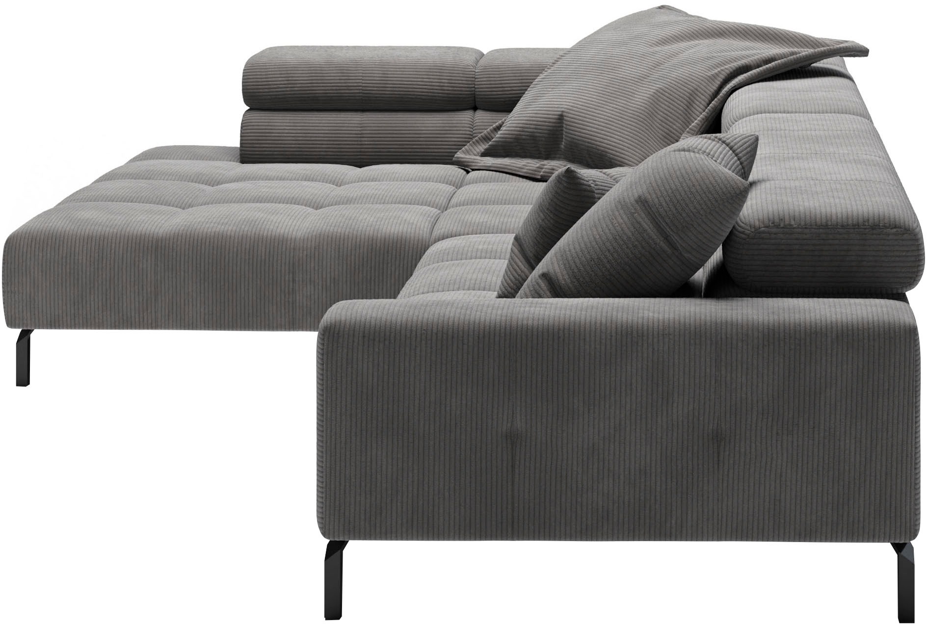 Places of Style Ecksofa »Cleveland, L-Form, incl. Kopfteilverstellung, Breite 311 cm«, wahlweise elektrischer Sitzvorzug