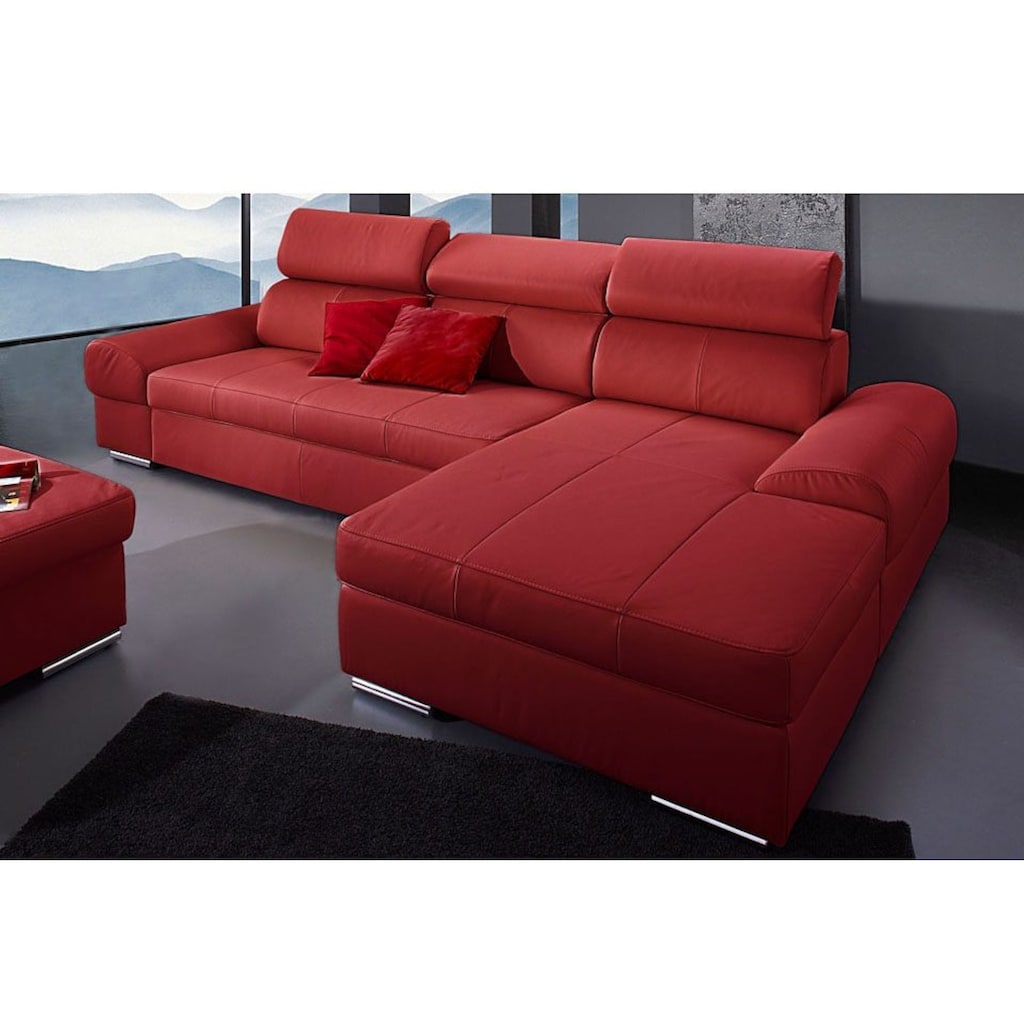 sit&more Ecksofa Broadway, mit verstellbaren Kopfteilen, wahlweise mit Bettfunktion