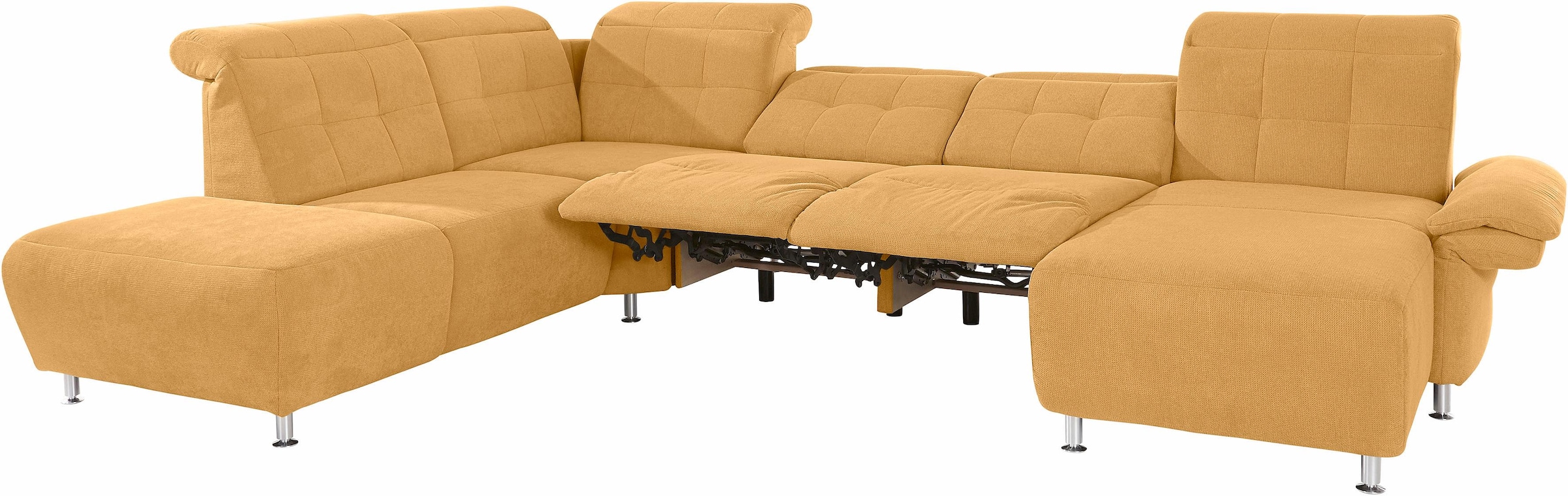 Places of Style Wohnlandschaft »Manhattan U-Form«, 2 Sitze mit elektrischer Relaxfunktion, verstellbare Armlehnen