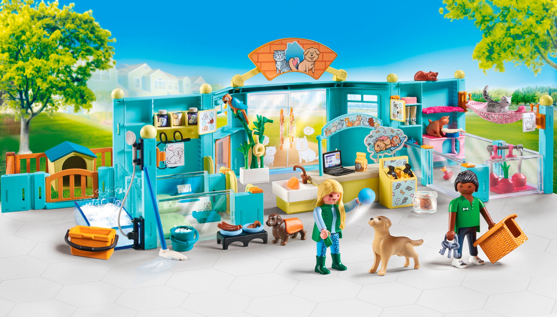 Playmobil® Konstruktions-Spielset »Tierhotel (71742), Playmobil My Life«, (191 St.), Made in Europe
