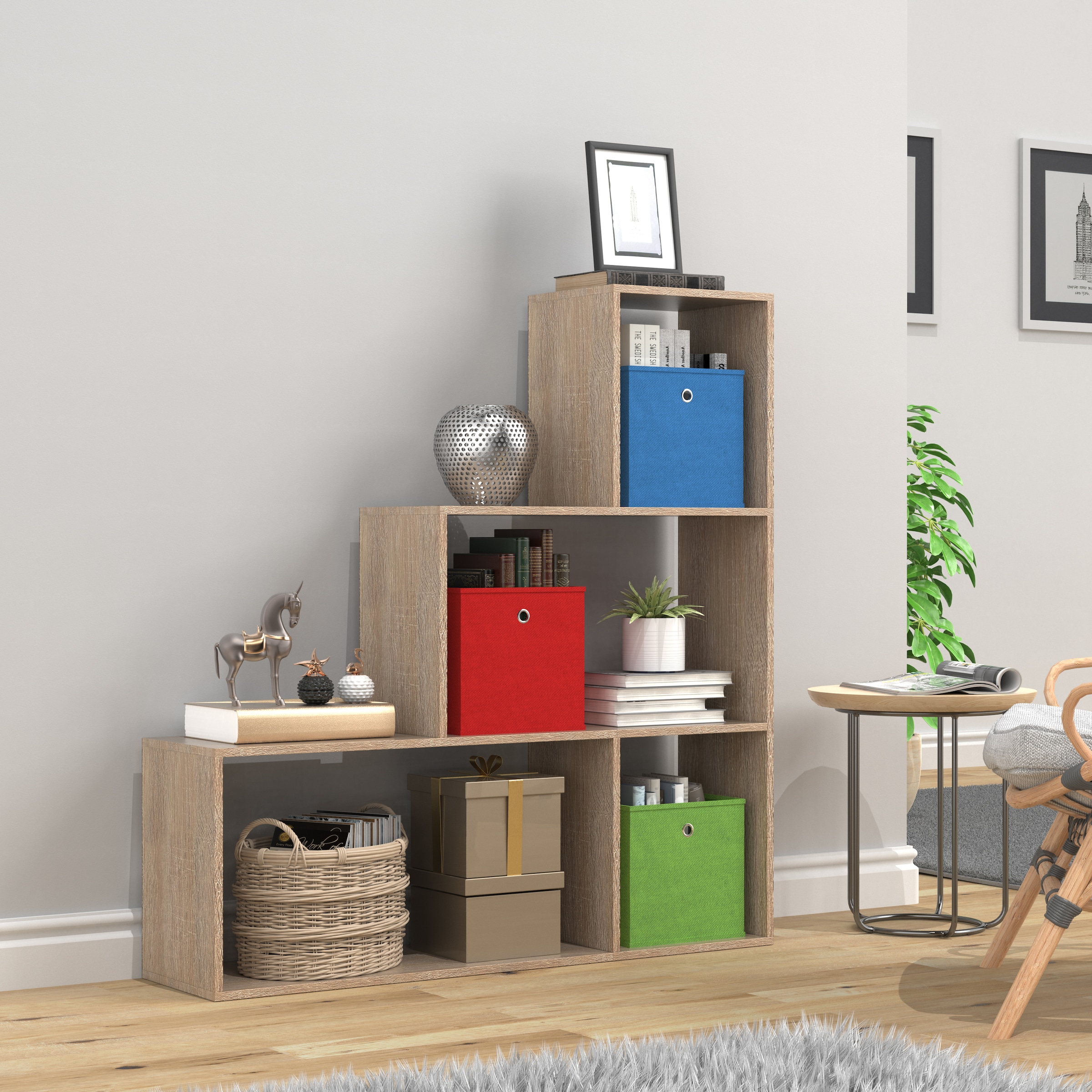 VCM Standregal »Holz Regal Raumteiler Standregal Bücher Dubila M« 1 Stk. tlg.