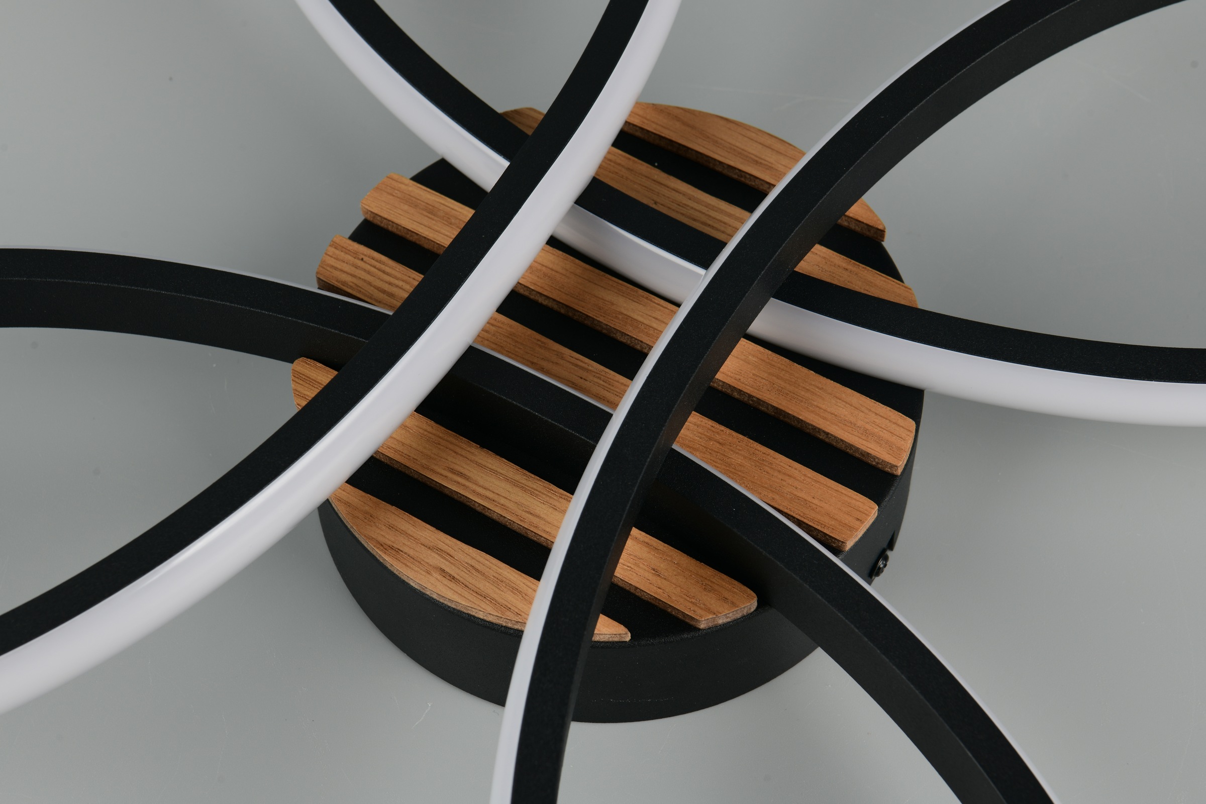 OTTO home LED Deckenleuchte »Ullii, Deckenlampe mit Fernbedienung dimmbar Nachtlicht Memory« LED-Board 1 Stk. warmweiß - kaltweiß CCT stufenlos warm- bis kaltweiß, Holzelemente in Optik Akustikpaneel