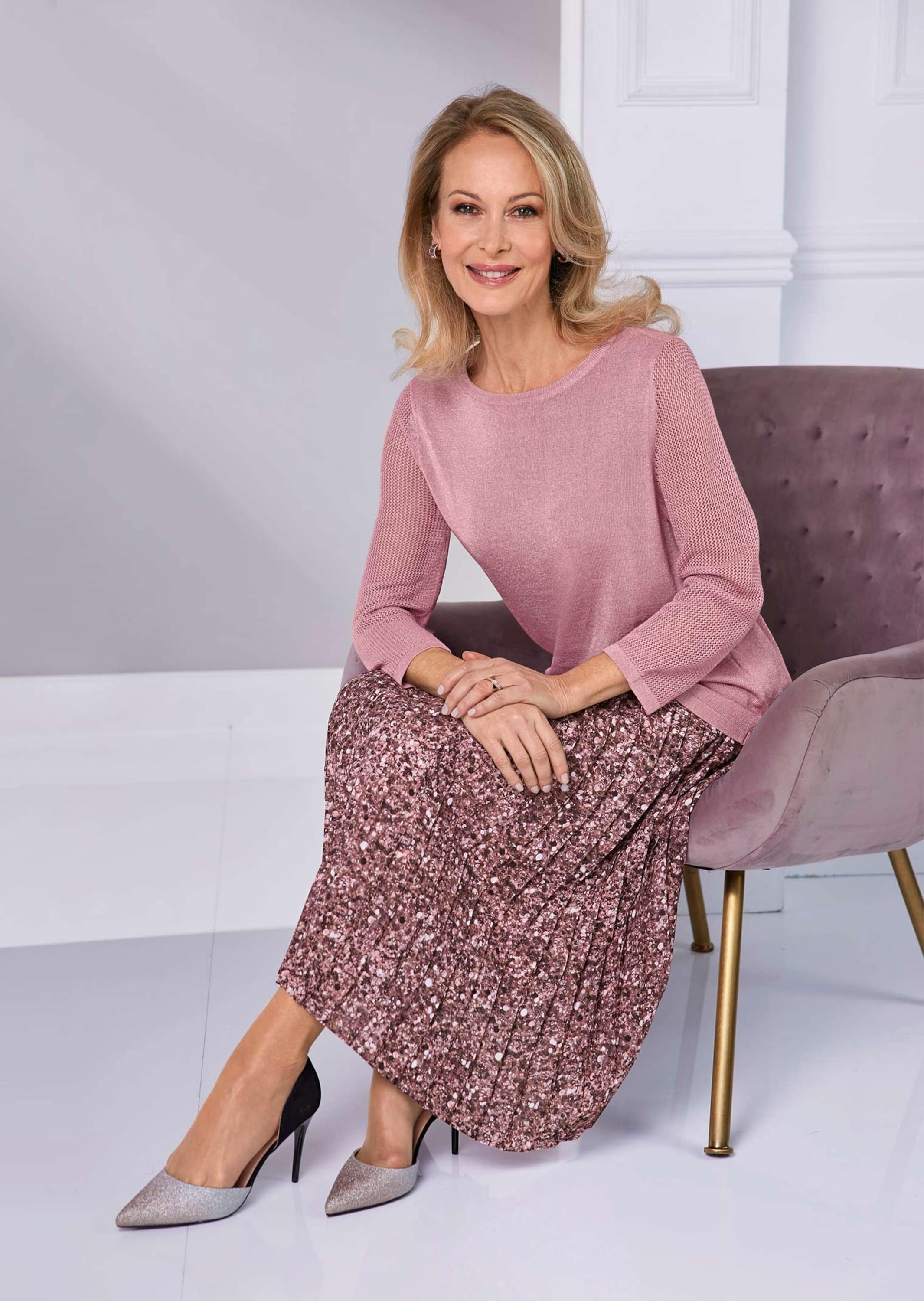 GOLDNER 3/4 Arm-Pullover »Pullover mit Glanzgarn«