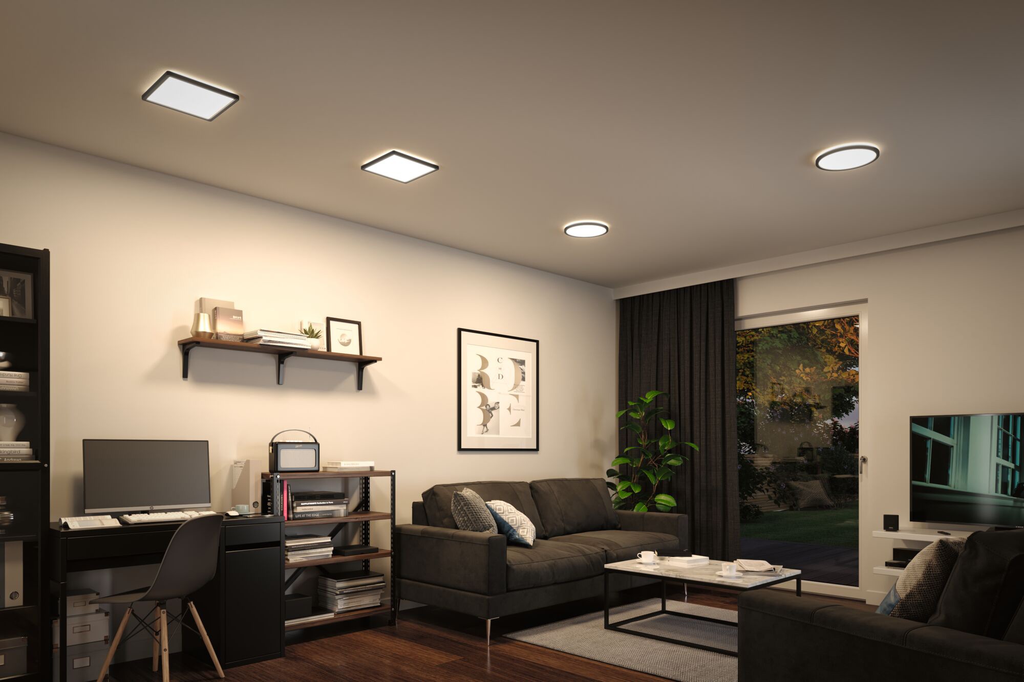Paulmann LED Panel »Atria Shine IP44 rund 190mm 11,2W 850lm 4000K«, 1 flammig, Backlight