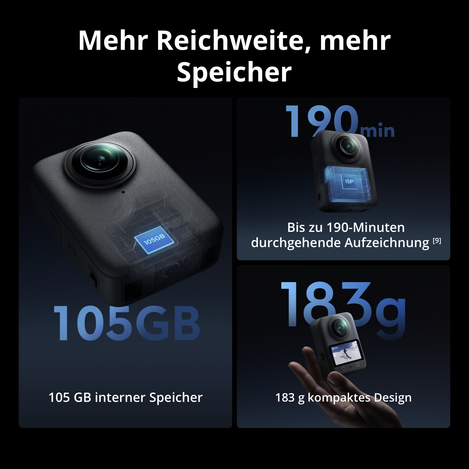 DJI Action Cam »Osmo 360 Adventure Combo« 8K Bluetooth 360°-Kamera