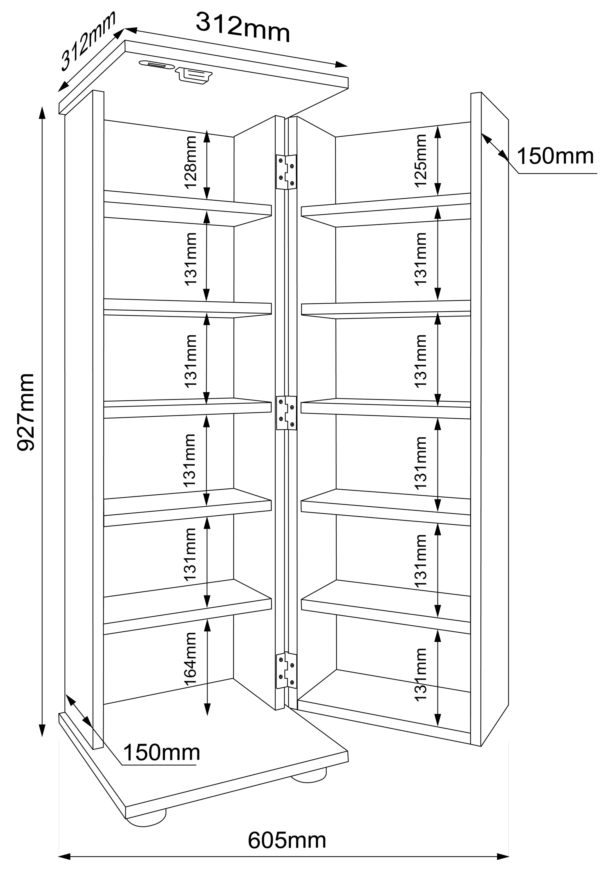 VCM Media-Regal »Holz Schrank CD DVD Regal abschließbar Engalo L« 1 Stk. tlg.