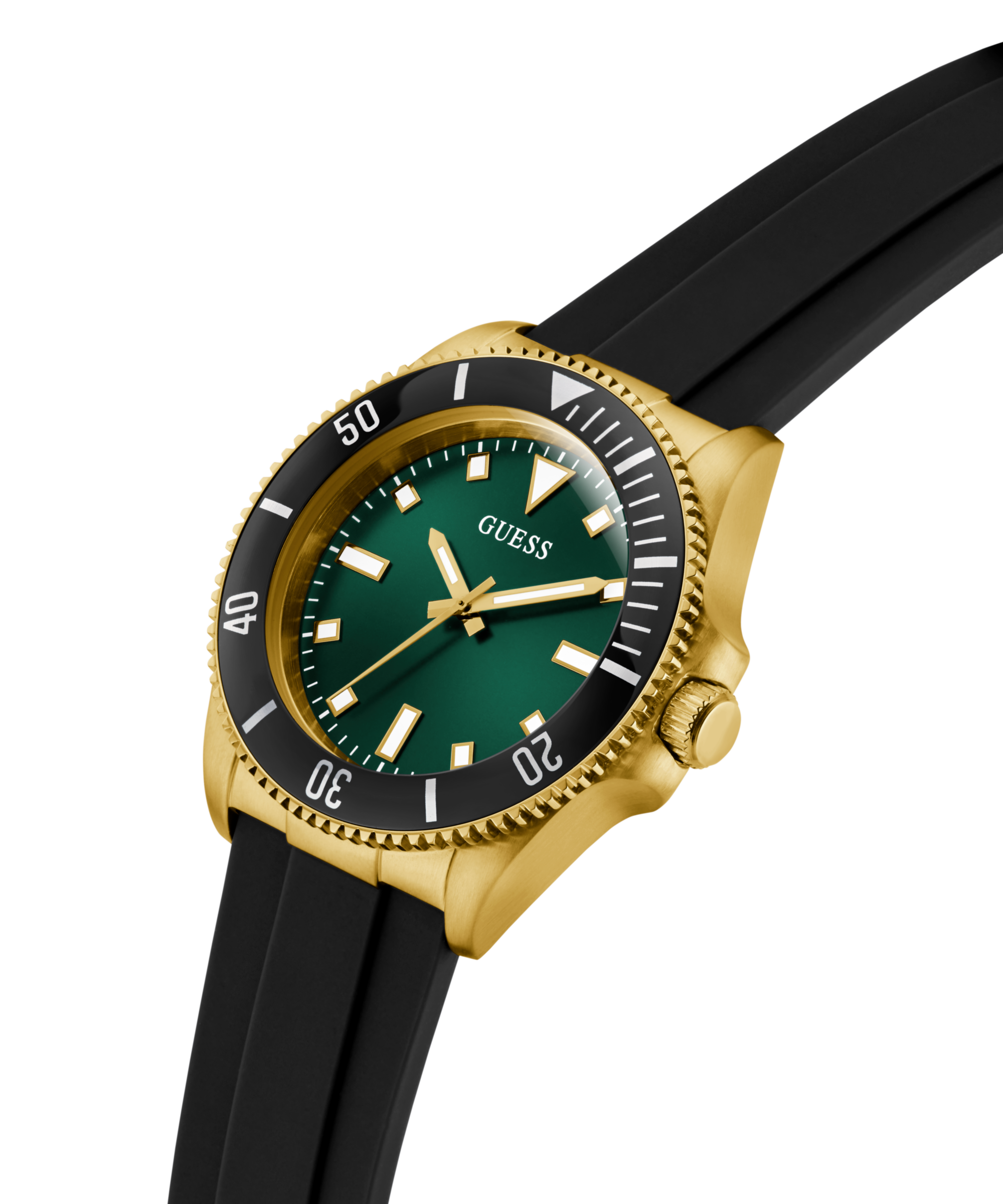 Guess »CLIFF« Armbanduhr, Herrenuhr, Silikonarmband