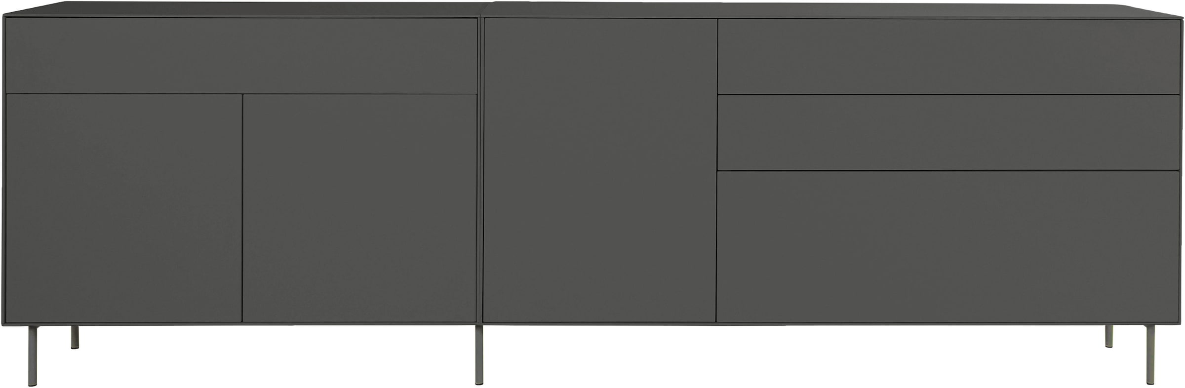 LeGer Home by Lena Gercke Sideboard »Essentials«, (2 St.), Breite: 279cm, MDF lackiert, Push-to-open-Funktion