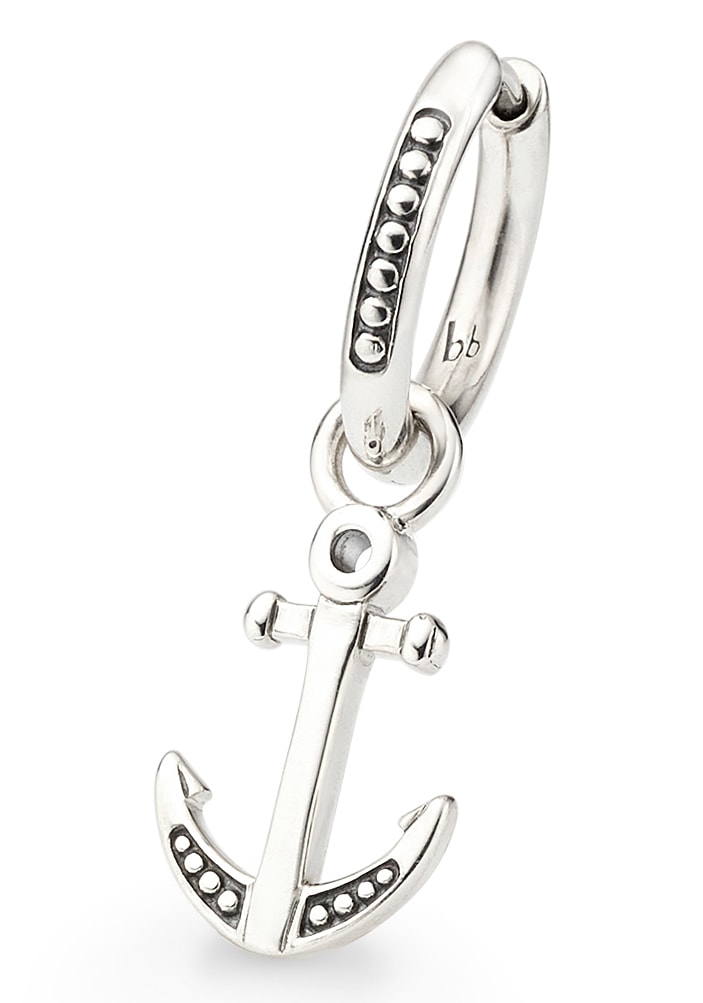 Bruno Banani Single-Creole »Schmuck Geschenk Silber 925 Ohrschmuck Ohrring Anker«, Einhänger abnehmbar