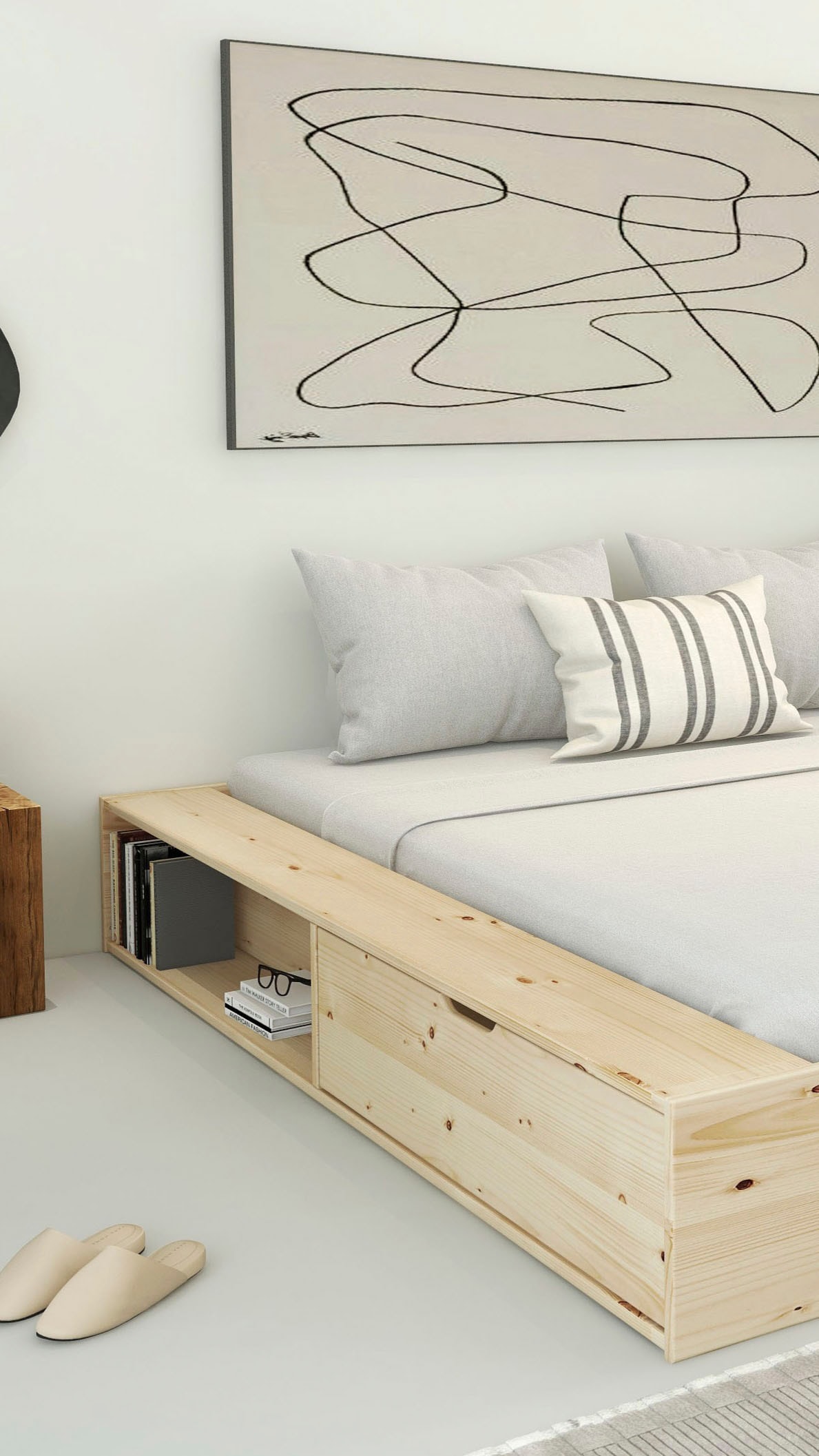 Home affaire Stauraumbett »Erno, Massivholzbett, Futonbett, 275KG belastbar«, (Breite/ Belastbarkeit: 120cm/275 KG, 180cm/275 KG), mit Lattenrost, Massivholz, FSC® zertifiziert, viel Stauraum + Ablagen