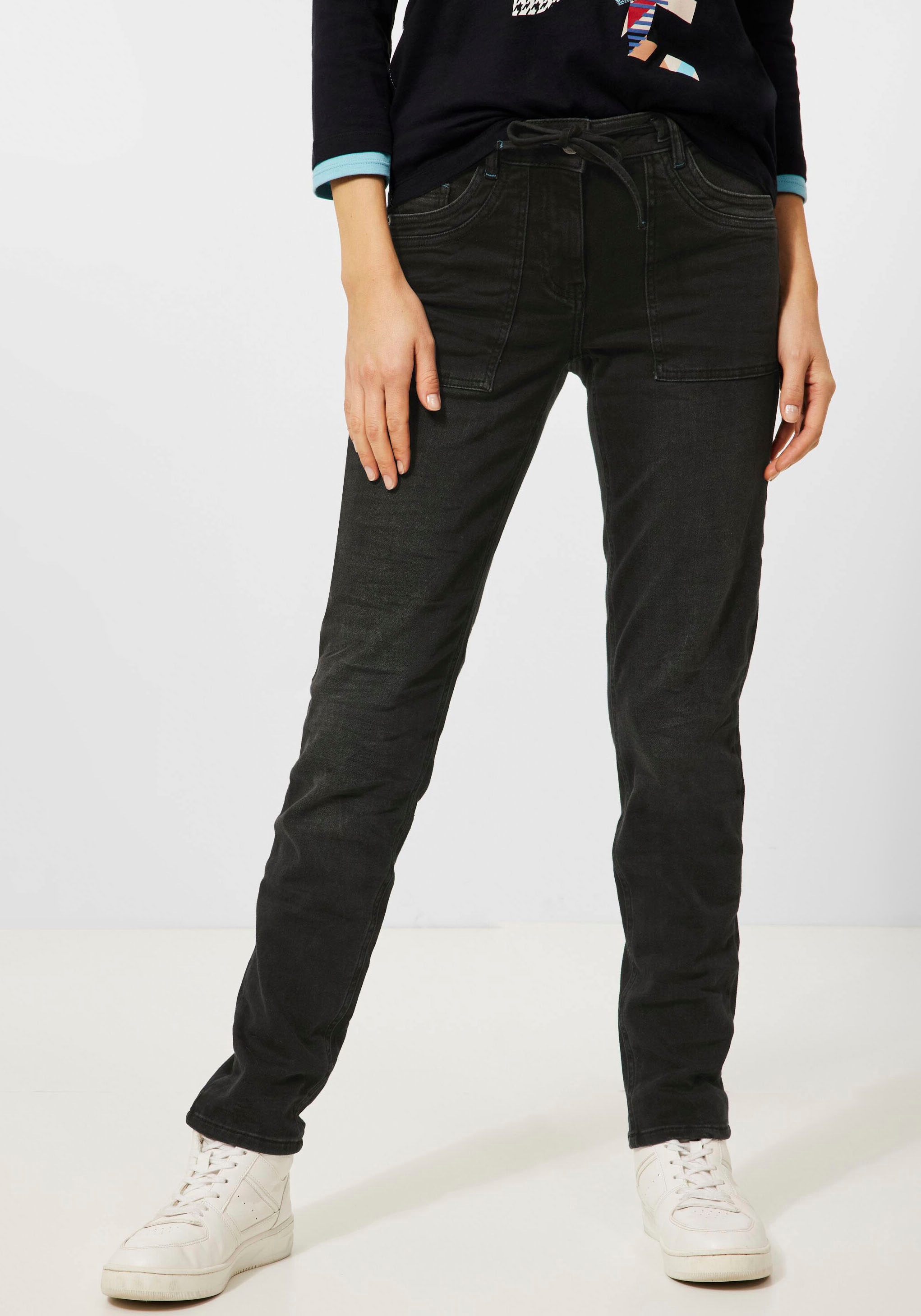Cecil Loose-fit-Jeans »Style Tracey«, in schwarz, Tolle Basic-Jeans kaufen