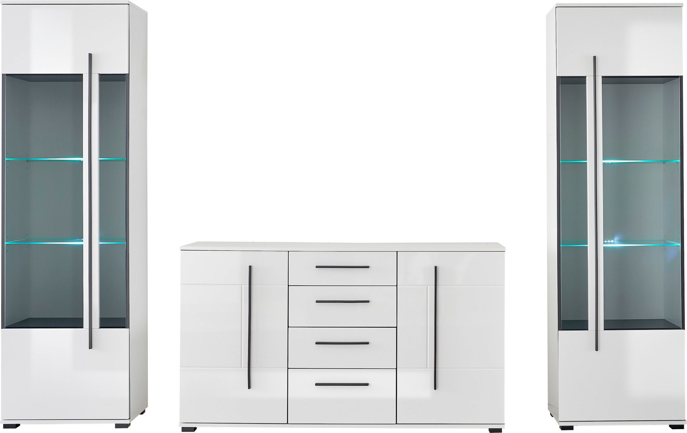 Home affaire Wohnwand »Cantara, moderne Anbauwand, Wohnzimmer-Set, in Eiche Evoke oder Weiß« Set, 