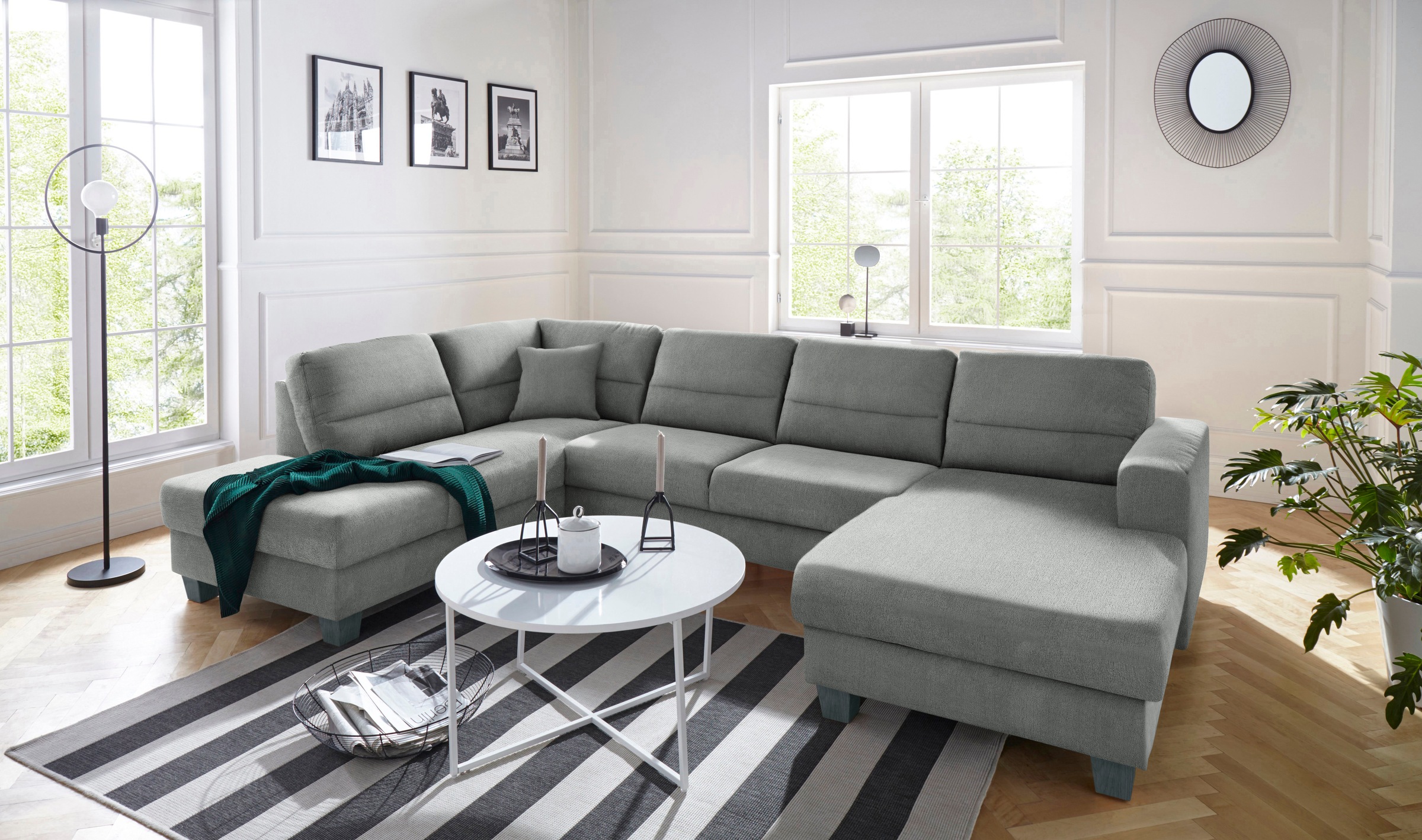 TRENDMANUFAKTUR Wohnlandschaft »Chamber, zeitlos und modern, bequem, hoher Sitzkomfort, U-Form«, wahlweise mit Schlaffunktion