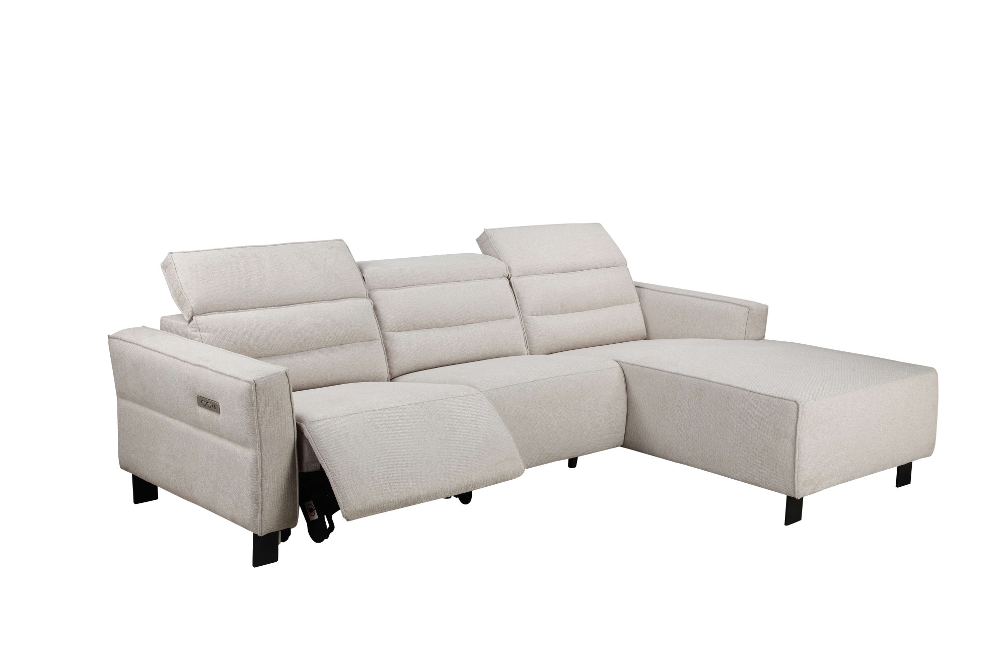 Places of Style Ecksofa »Carpari, L-Form, 263 cm, manuelle o. elektrische Relaxfunktion,«, USB A/C und Kopfteilverstellung