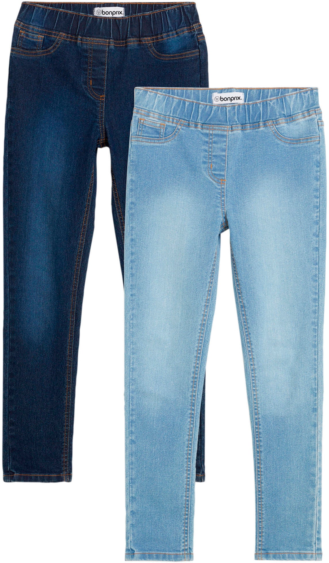 bonprix Jeansjeggings Packung, 2 Stk. Skinny Fit, mit angedeuteten Taschen