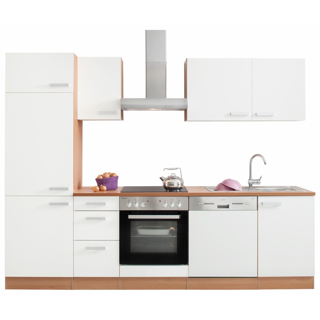 OPTIFIT Küchenzeile »Odense«, ohne E-Geräte, Breite 270 cm, mit 28 mm starker Arbeitsplatte, mit Gratis Besteckeinsatz