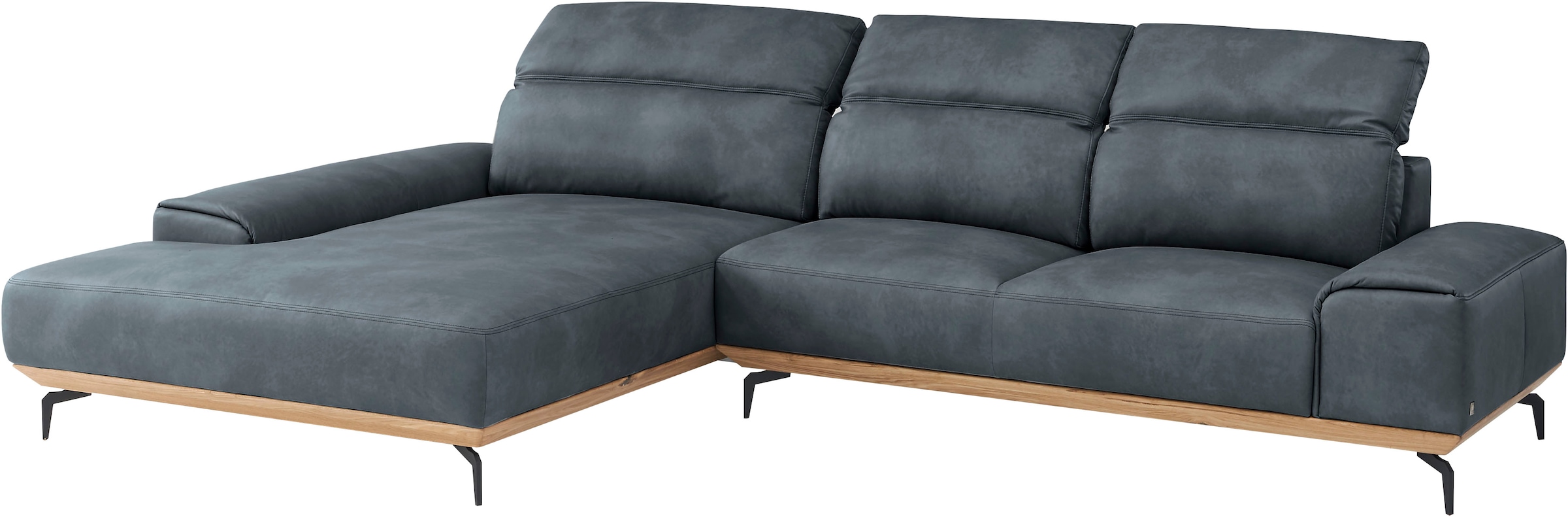 Musterring Wohnlandschaft »MR 2490«, Fuß schwarz, Sitzhöhe 48cm, wahlweise mit Funktionen, Maße 342x207 cm