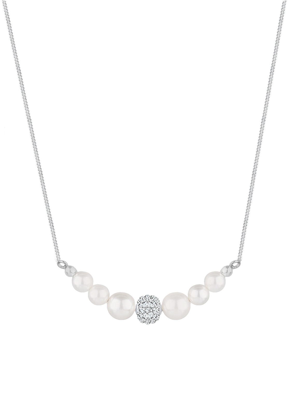 Elli Silberkette »Halskette Synthetische Perle Weiß 925 Sterling Silber«