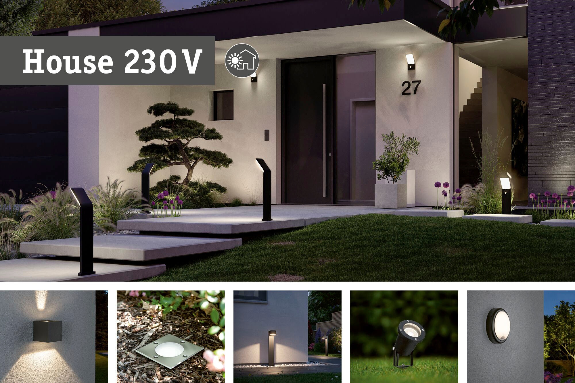 Paulmann LED Gartenleuchte »Zenera 230V Pollerleuchte 3000K anthrazit«, 1 flammig, seewasserresistent