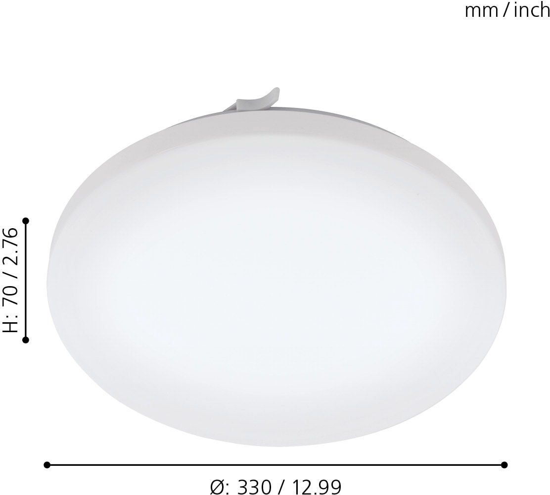 EGLO LED | 1 33 Deckenleuchte, Ø: XXL online IP44 Jahren »FRANIA«, cm, Kunststoff, kaufen Weiß, Stahl, Lampe, Deckenleuchte Garantie 3 flammig-flammig, mit