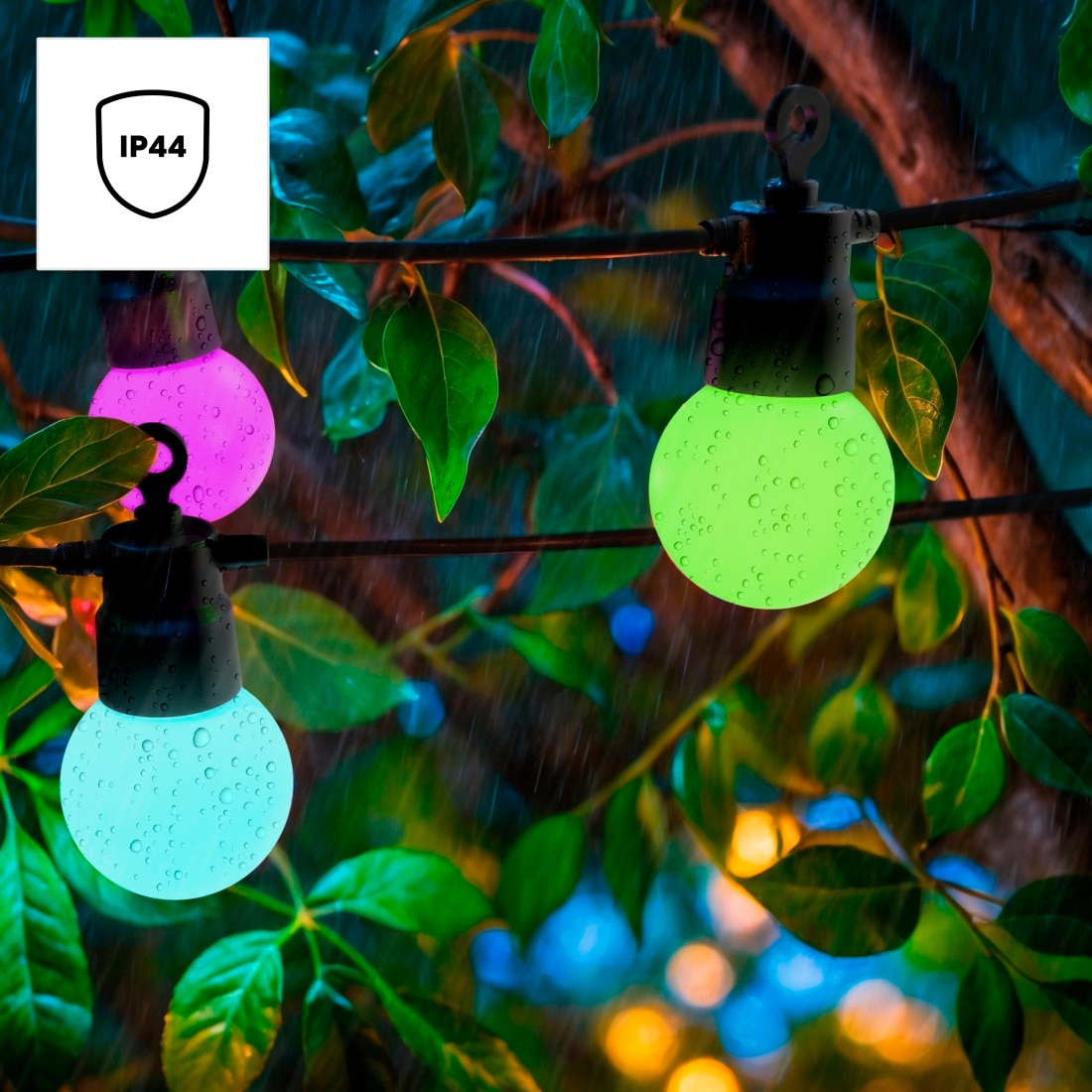 Hama LED-Lichterkette »LED Lichterkette Outdoor (mit App, 12 Glühbirnen, 16 Mio. Farben, 8 m)«