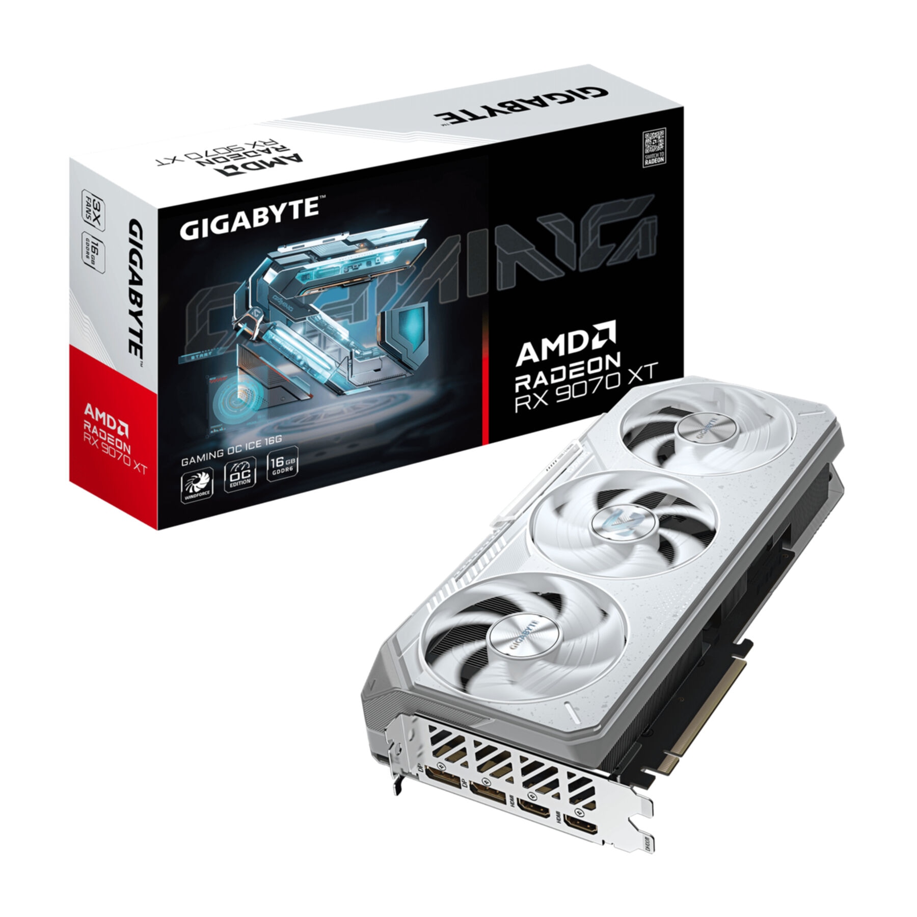 Gigabyte Grafikkarte »Radeon RX 9070 XT GAMING OC ICE 16G Grafikkarte - 16GB GDDR6, 256bit,«