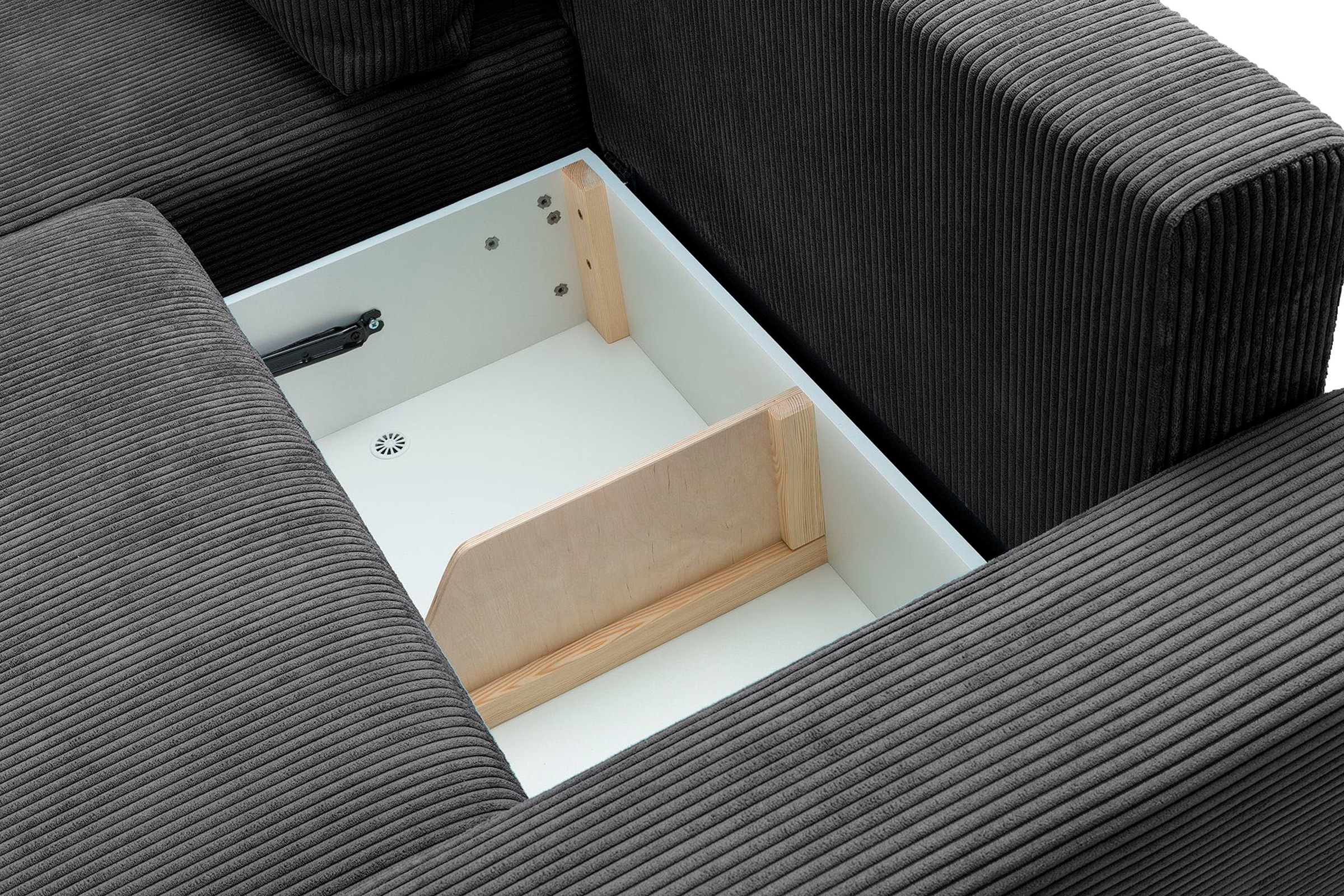 exxpo - sofa fashion Ecksofa »Orinoko, aktuelles Design und hoher Sitzkomfort, L-Form«, inkl. Bettfunktion und Bettkasten, schöne Farben im angesagten Cord