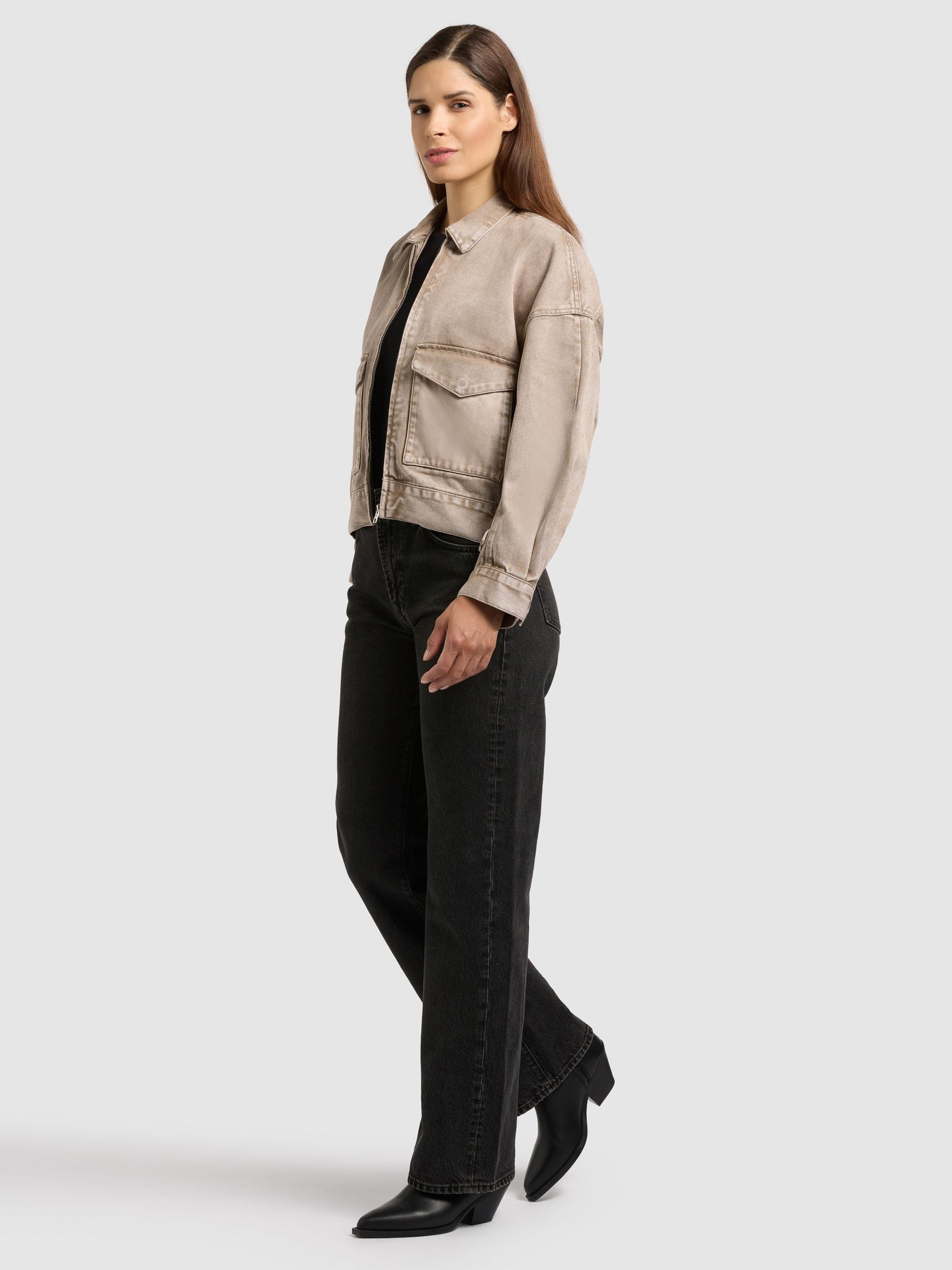 khujo Hemdjacke »Jeansjacke Nelina« ohne Kapuze Oversize Jeansjacke