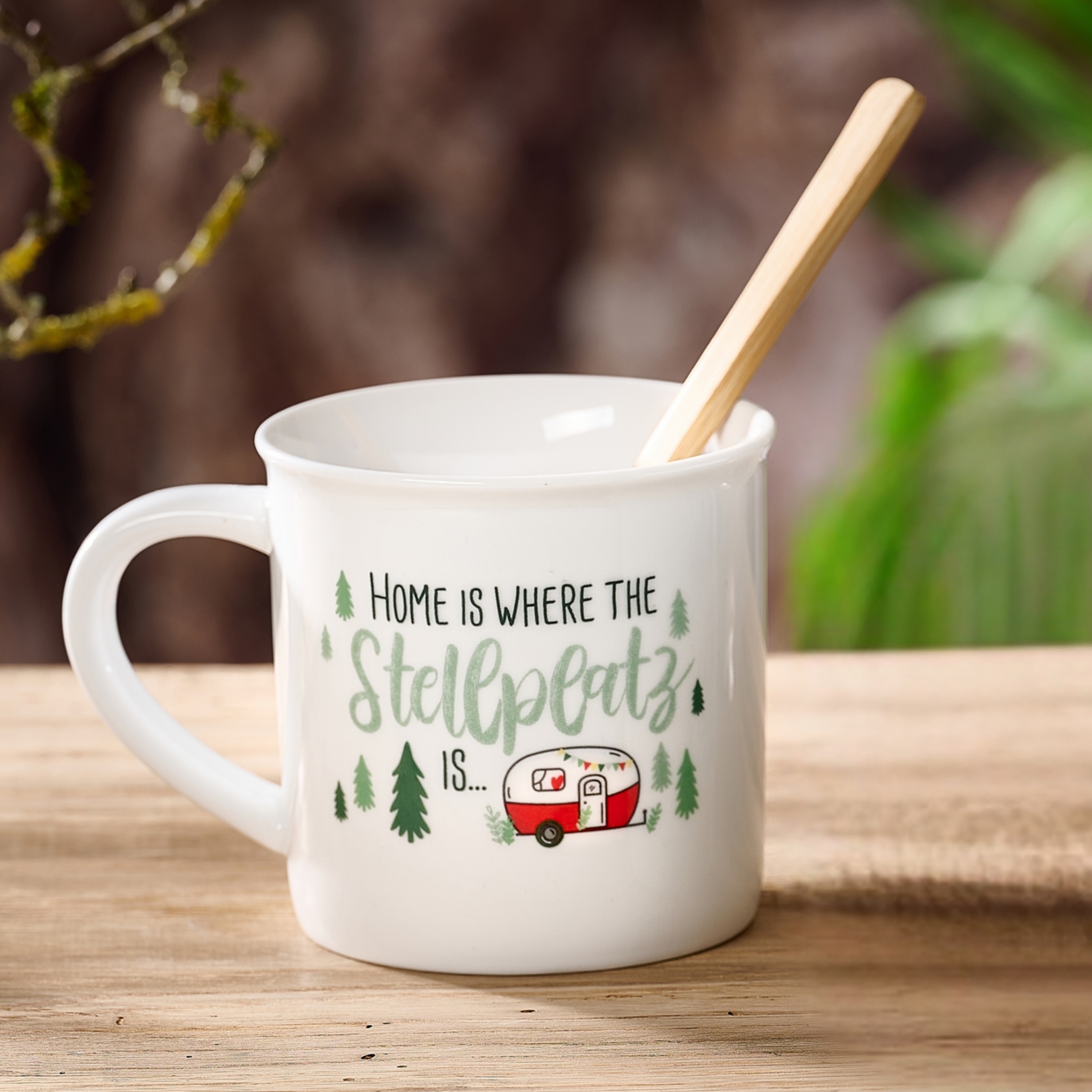 Ritzenhoff & Breker Becher »Camping« "Home is where the Stellplatz is..." - in Geschenkbanderole