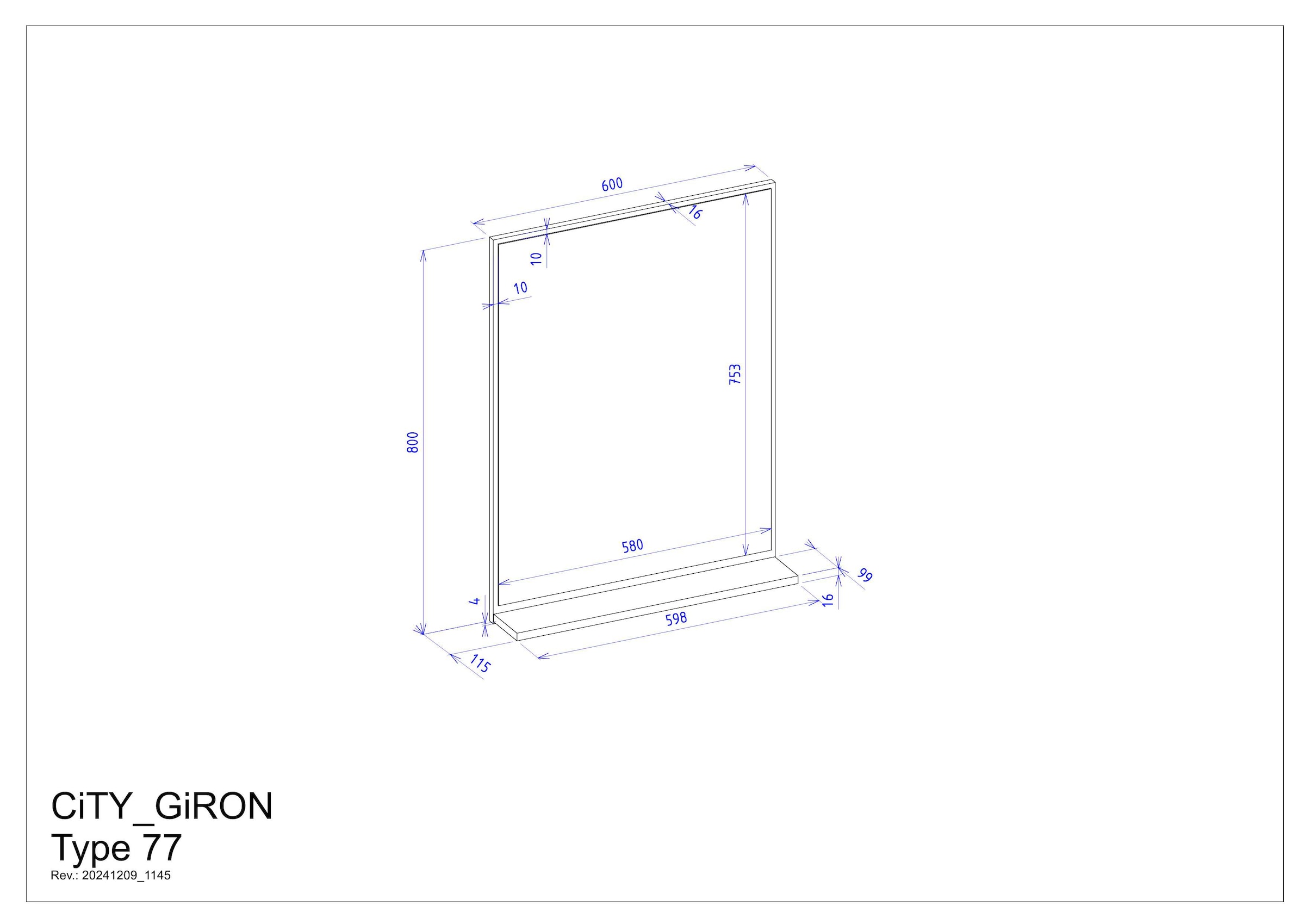INOSIGN Badspiegel »CITY/GIRON, Spiegel in Wotan Eiche, Wandspiegel im zeitlosen Design«, mit Ablagefläche, 60 cm breit