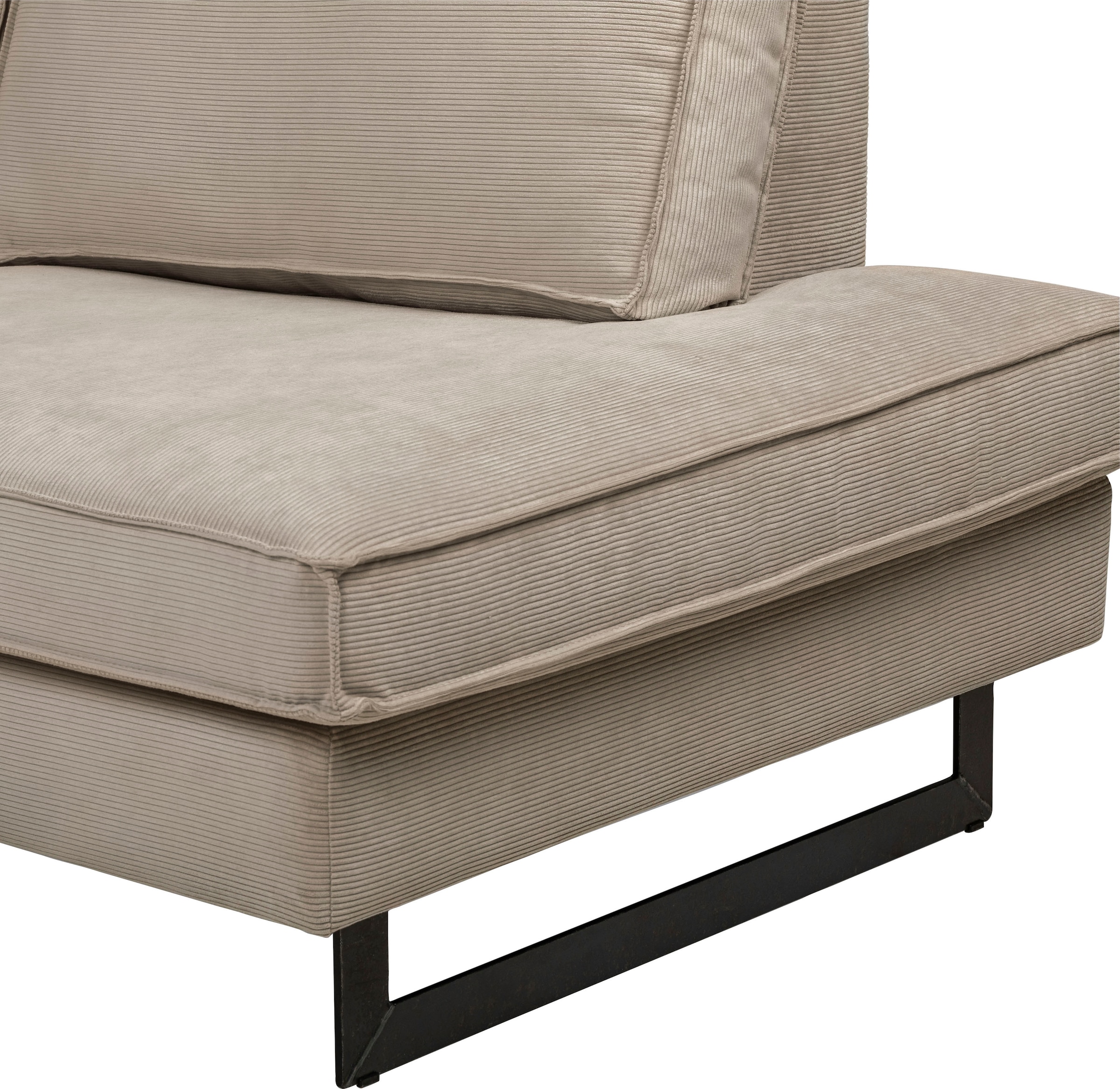 Home affaire Wohnlandschaft »Pinto, 350 cm, U-Form, XXL, mit Ottomanen« Cord, Chenille, Lederoptik, mit Keder, Metallfüße, Wellenunterfederung