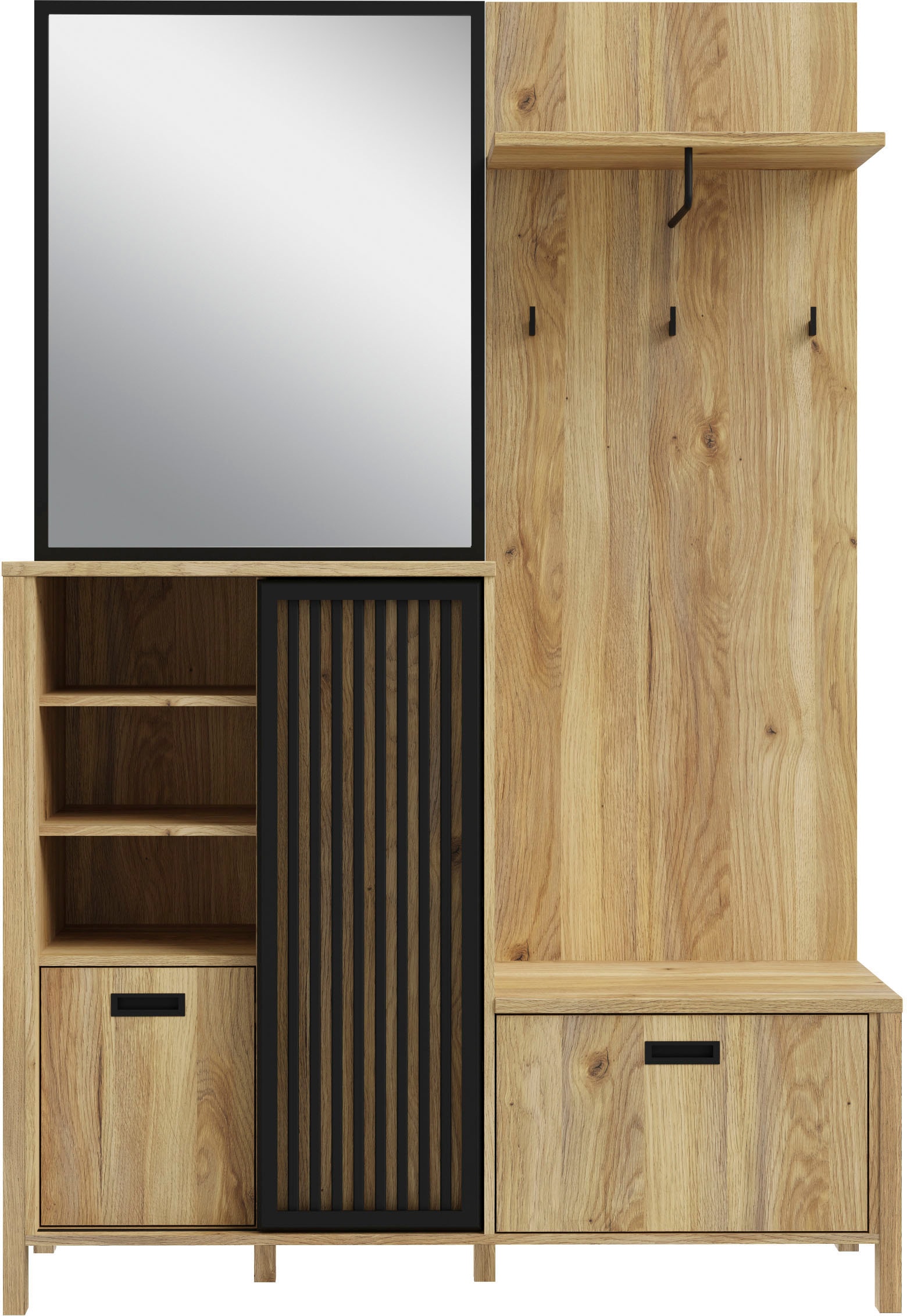 FORTE Kompaktgarderobe »Jytana« Kompaktgarderobe, Stauraum, Lamellenoptik, Trendfarbe