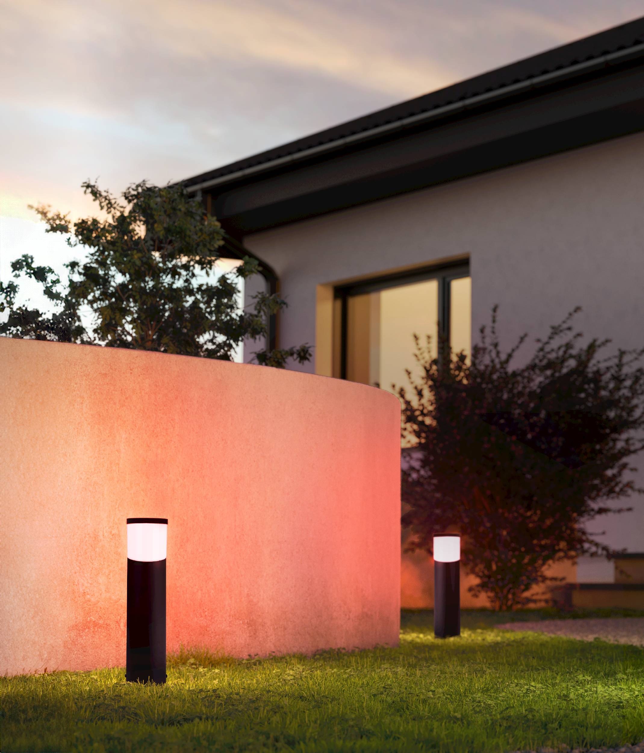 EGLO Stehlampe »BASALGO-Z Stehleuchte, Außenbeleuchtung, schwarz, IP44, ZigBee 3.0«, Leuchtmittel E27 | Leuchtmittel wechselbar-ohne Leuchtmittel, App / Sprachsteuerung Alexa, ‎‎112x110x470cm, exkl. Fernbedienung