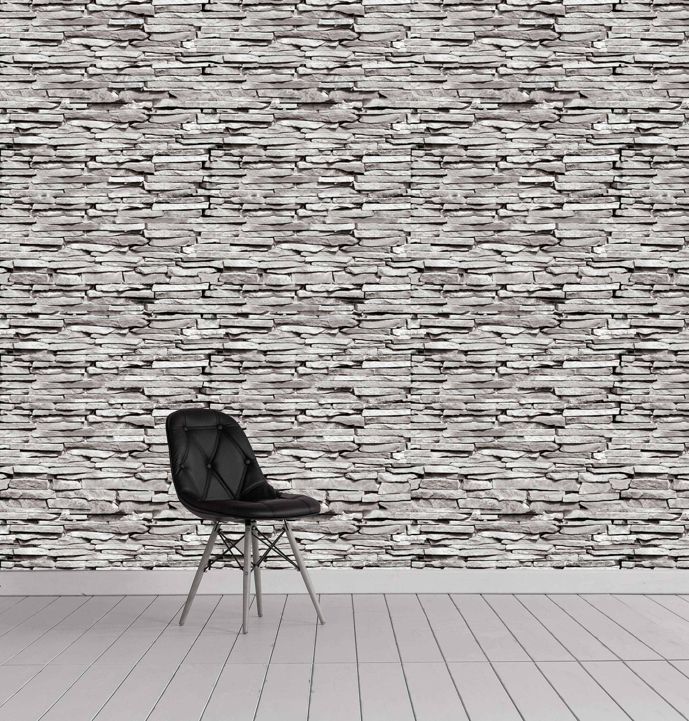 queence Vinyltapete »Farid« Steinoptik glatt 90x250cm, selbstklebend, kinderleichte Anbringung, , Sticker