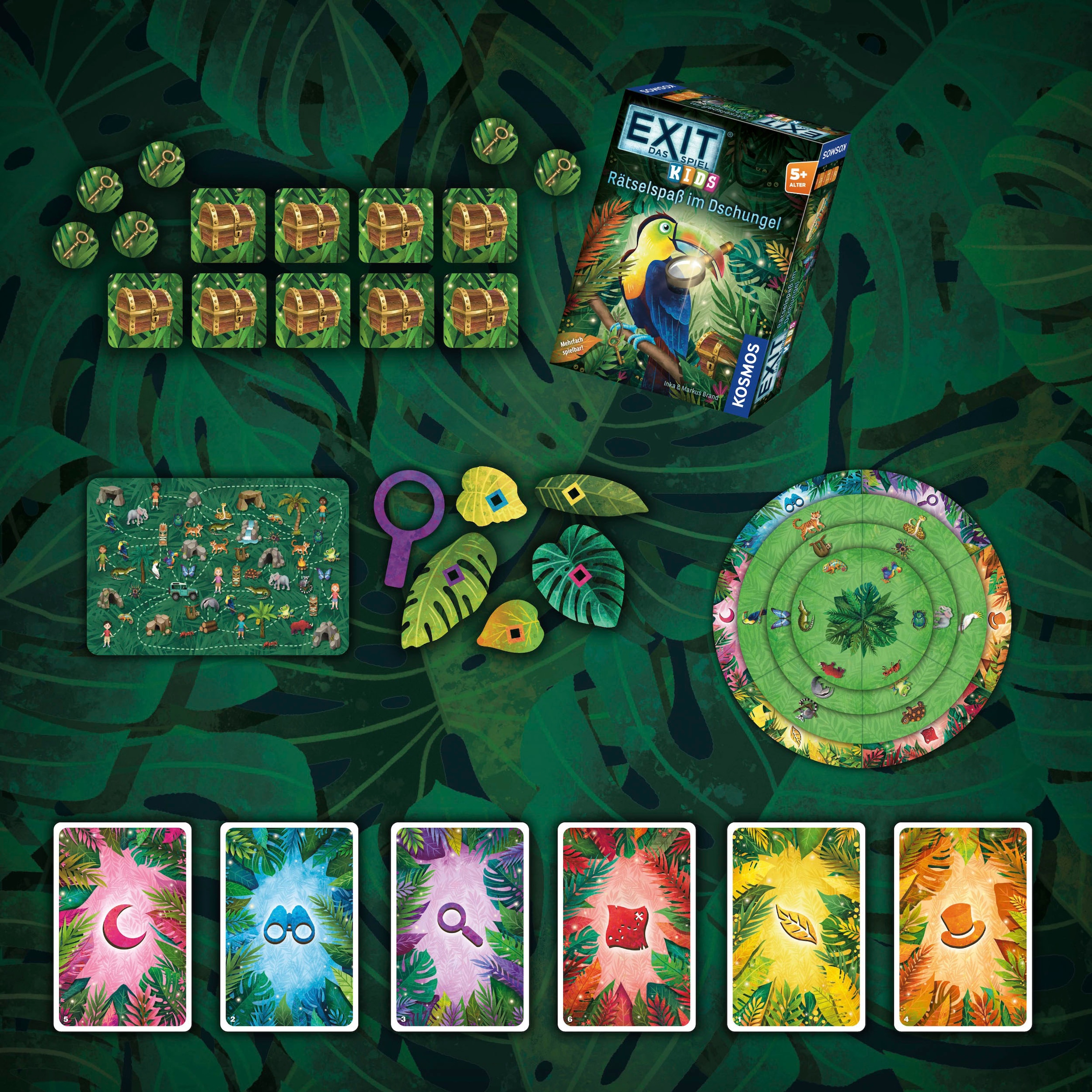 Kosmos Spiel »EXIT, Das Spiel Kids: Rätselspaß im Dschungel«, Made in Germany