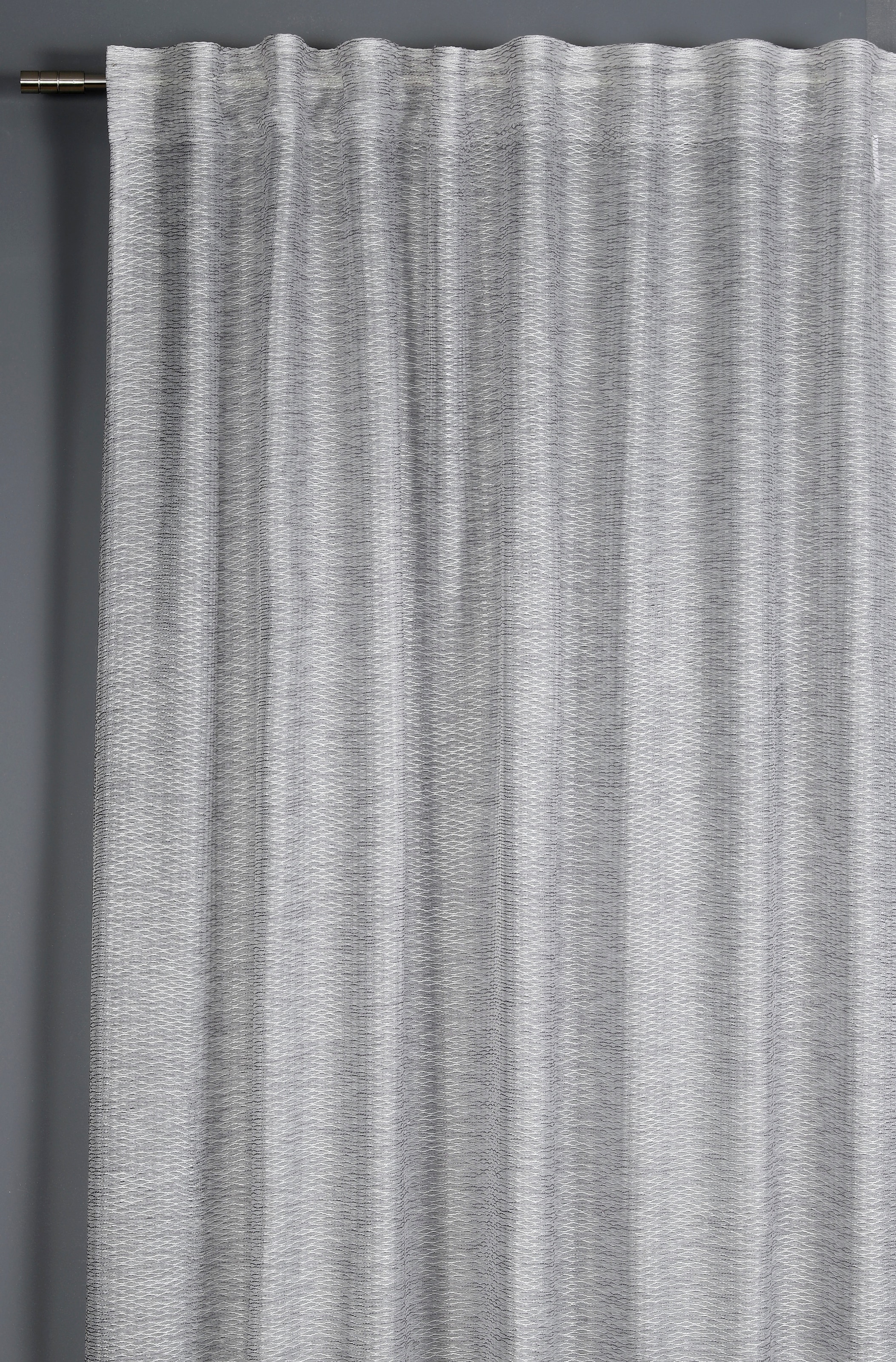 Gardine »Schal Jacquard-Voile Webmuster«, (1 St.), mit Gardinenband und verdeckten Schlaufen