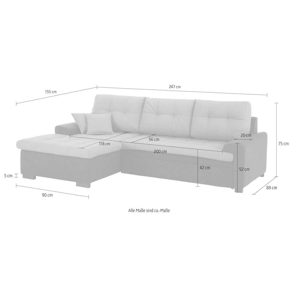 Home affaire Ecksofa »Föhr L-Form«