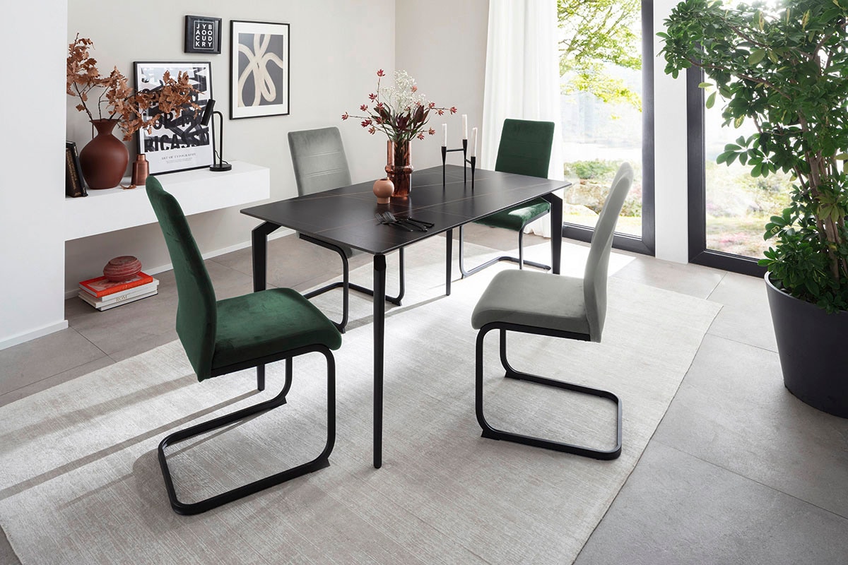 MCA furniture Esstisch »FREMONT 4-Fuß Tisch«, (Einzelstück), Keramik,Metall,Tischplatte 1,2cm, 4-6 Personen
