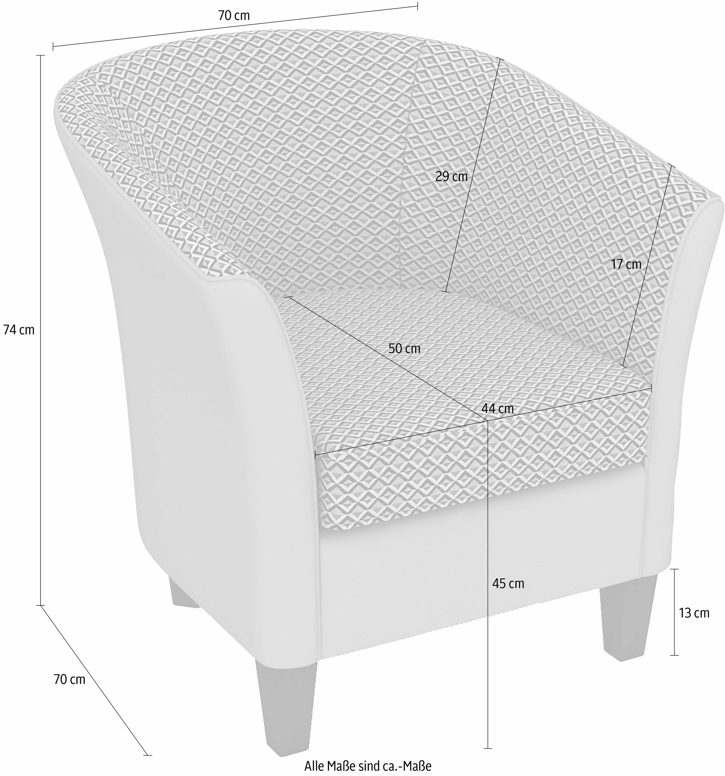 Max Winzer® Cocktailsessel »Luisa, Loungesessel«, in runder Form, zum Selbstgestalten