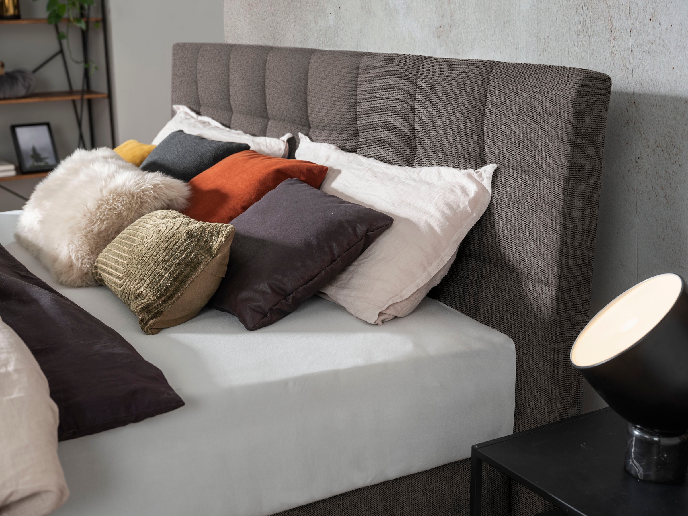 alina Boxspringbett »Edera«, Doppelbett wahlweise mit Topper, Liegefläche 180x200 cm, mit Steppung