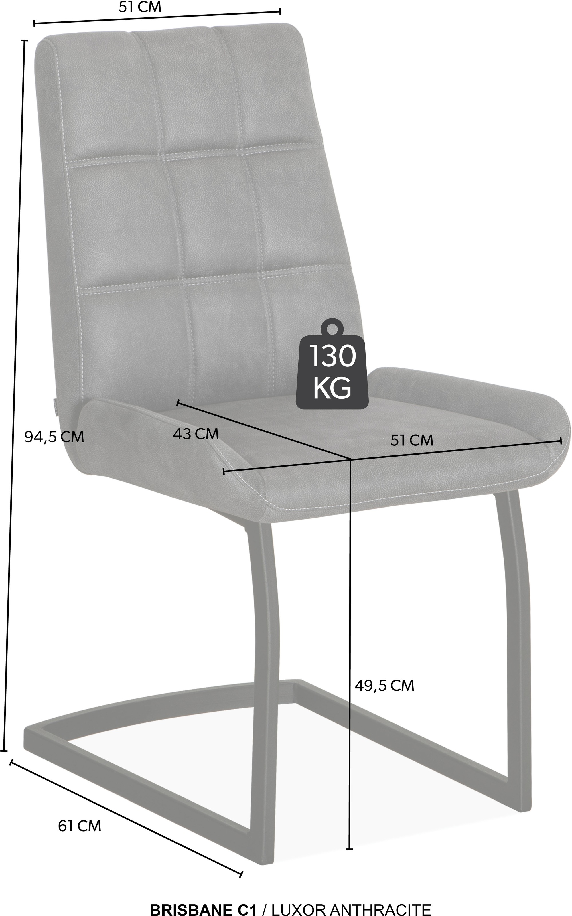 OMG Design Esszimmerstuhl »Brisbane« (Set) 1 Stk.Esszimmerstuhl, pflegeleichter Bezug