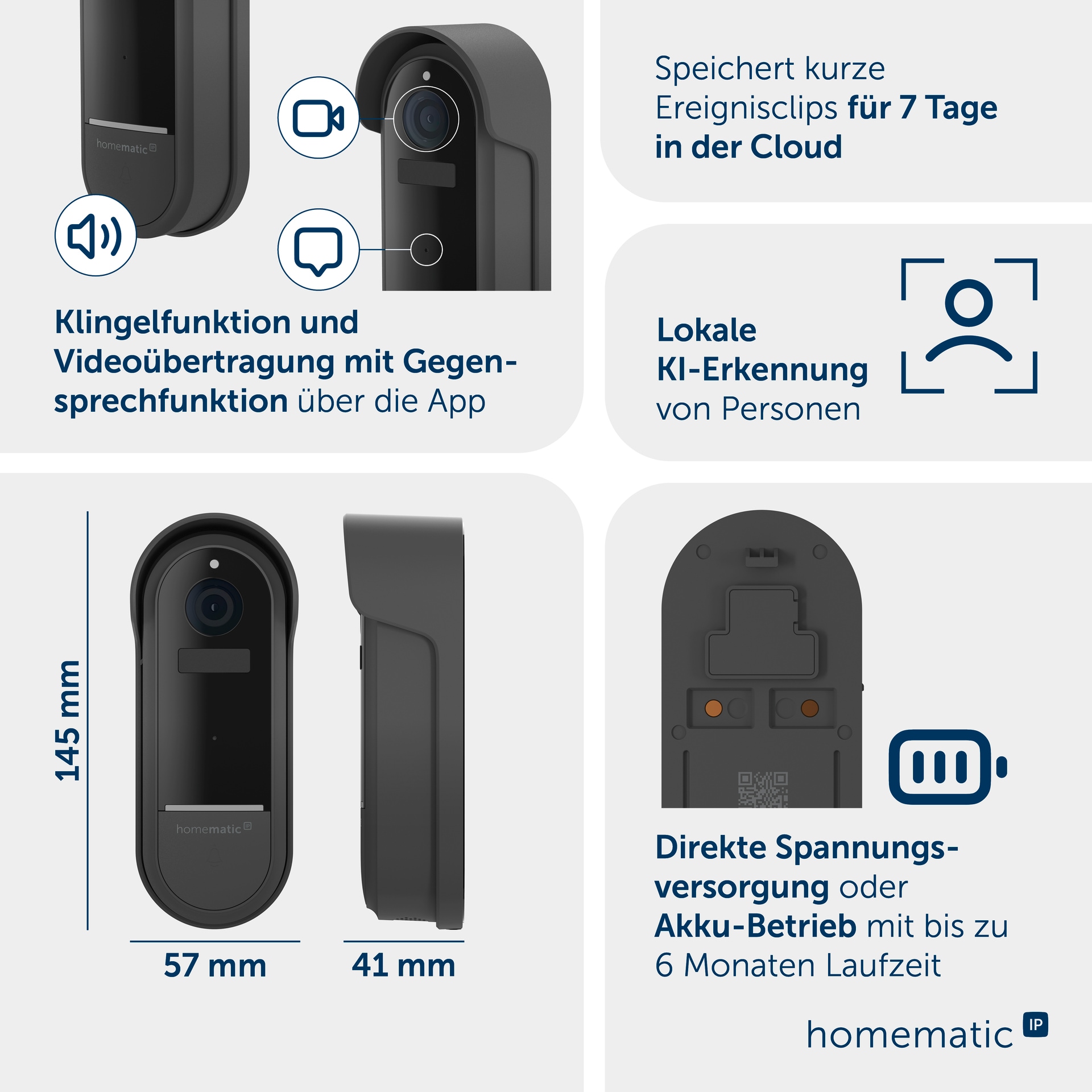 Homematic IP Video-Türsprechanlage »Video-Türklingel« Aussenbereich & Innenbereich