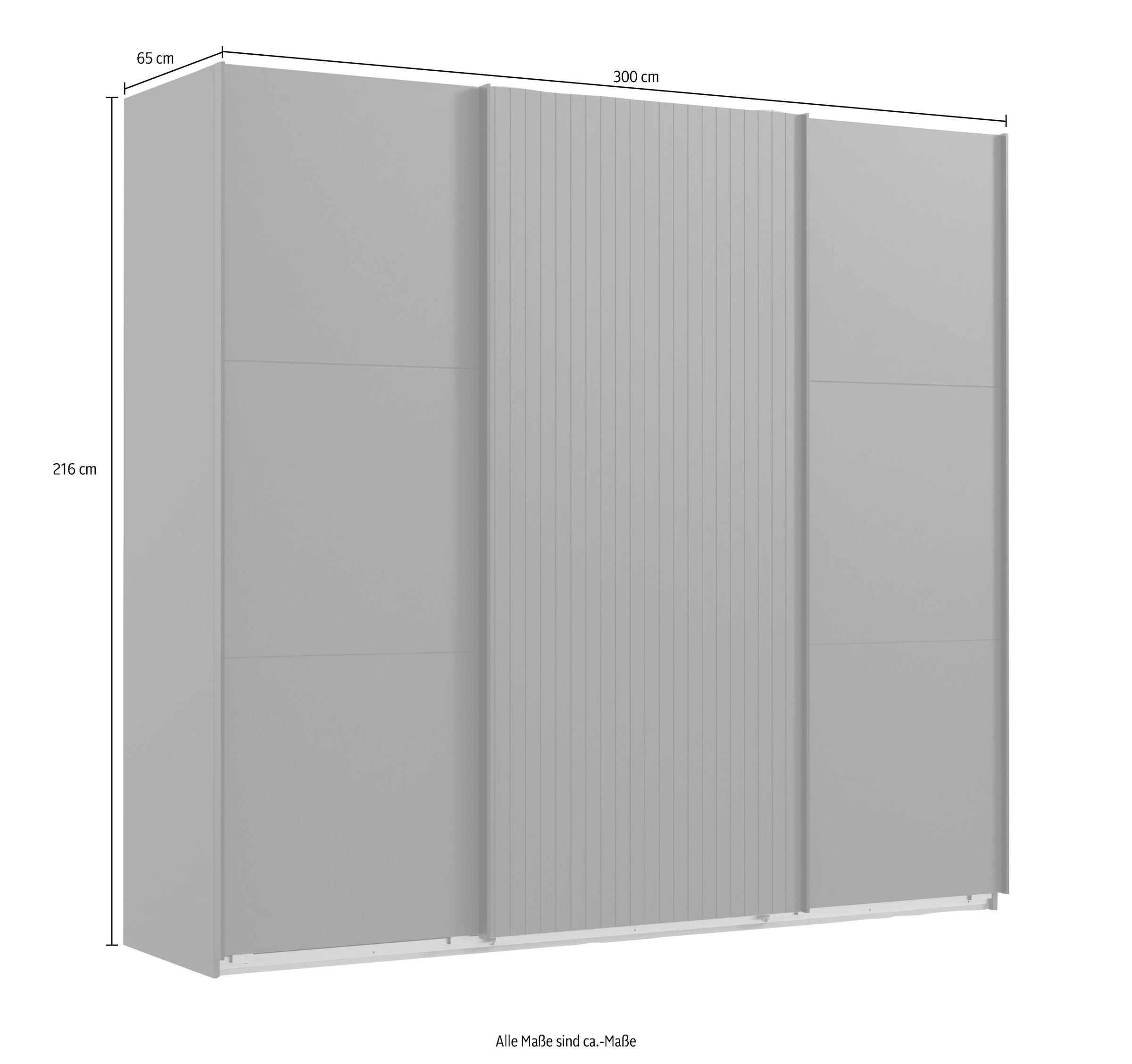 Wimex Schwebetürenschrank »Andorra by fresh to go«, Mit 3D-Leisten für Akustikpaneel-Optik