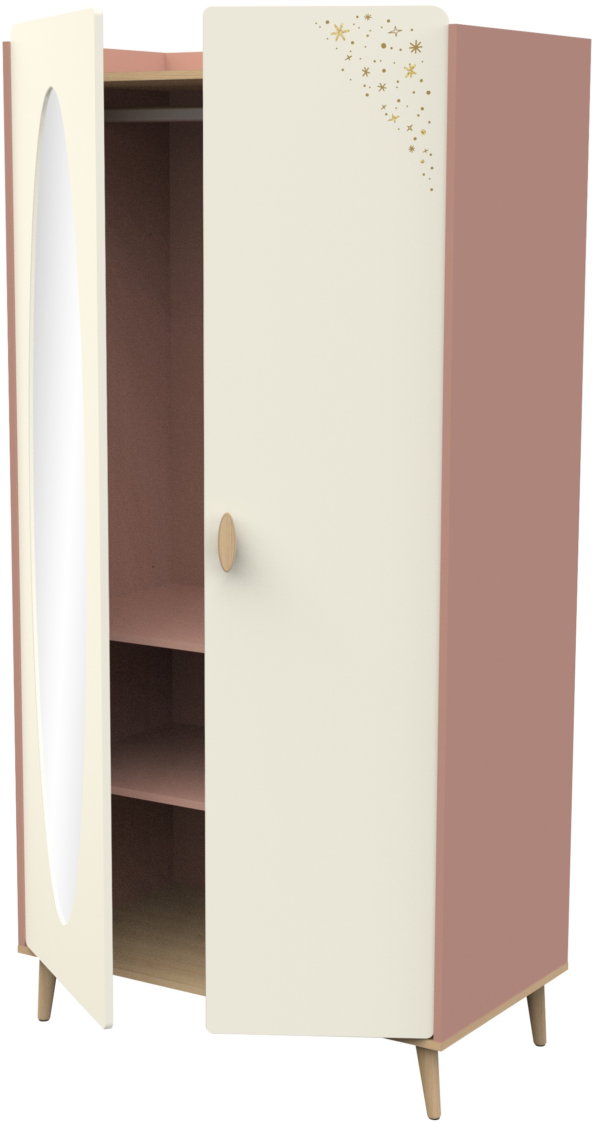 Demeyere GROUP Kinderkleiderschrank »Suzie« Drehtüren, teilverspiegelt