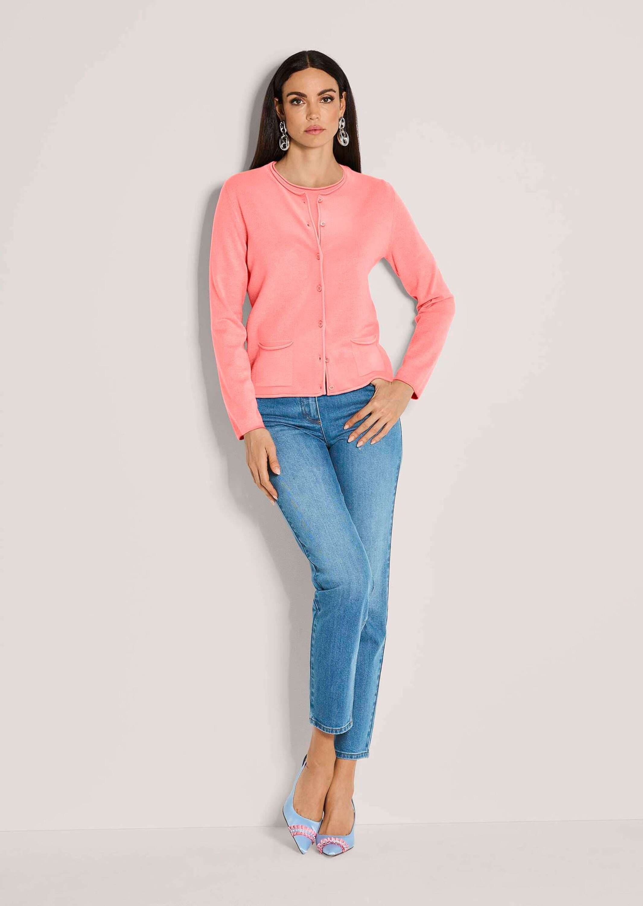 MADELEINE 2-in-1-Strickjacke »Twinset Basic Strickjacke mit Halbarmpullover«