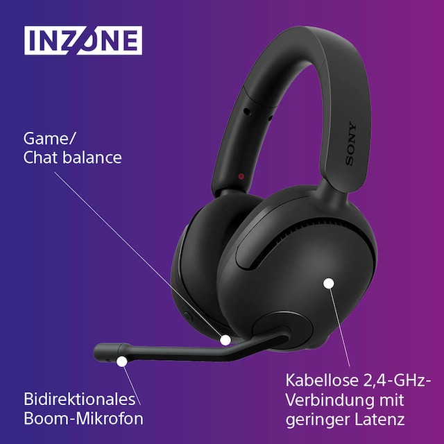 Sony Gaming-Headset »INZONE H5«, Bluetooth, Rauschunterdrückung, 360  SpatialSound, 28Std Akkulaufzeit, geringe Latenz, Mic mit AI bestellen |  UNIVERSAL